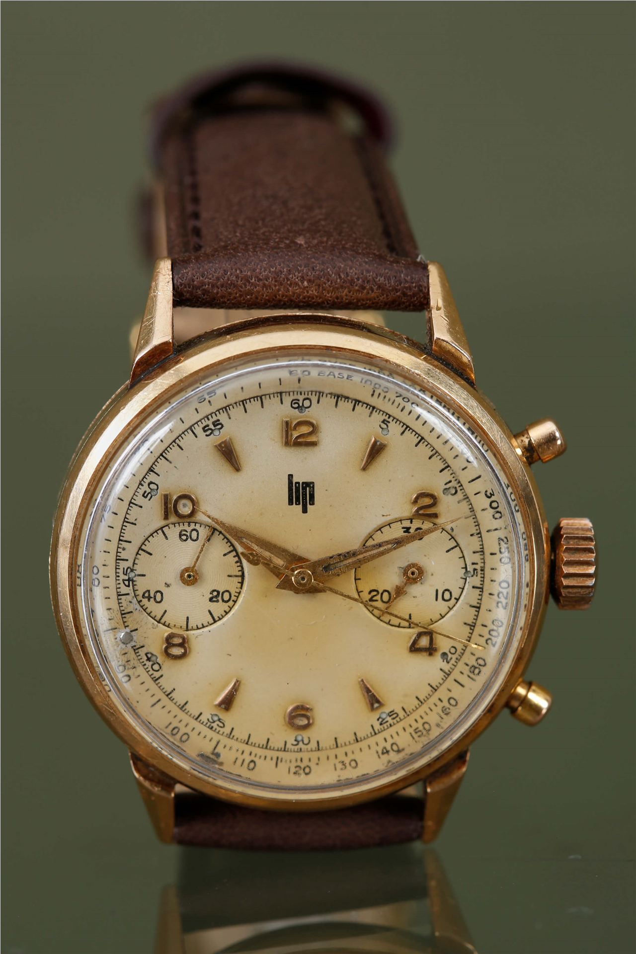 LIP Chronograph 35mm 18k yellow gold White