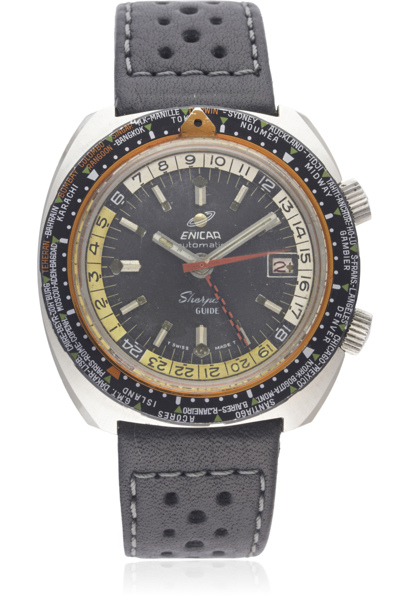 Stainless Steel Enicar Ultrasonic Seapearl SERVICED WORKING 1955