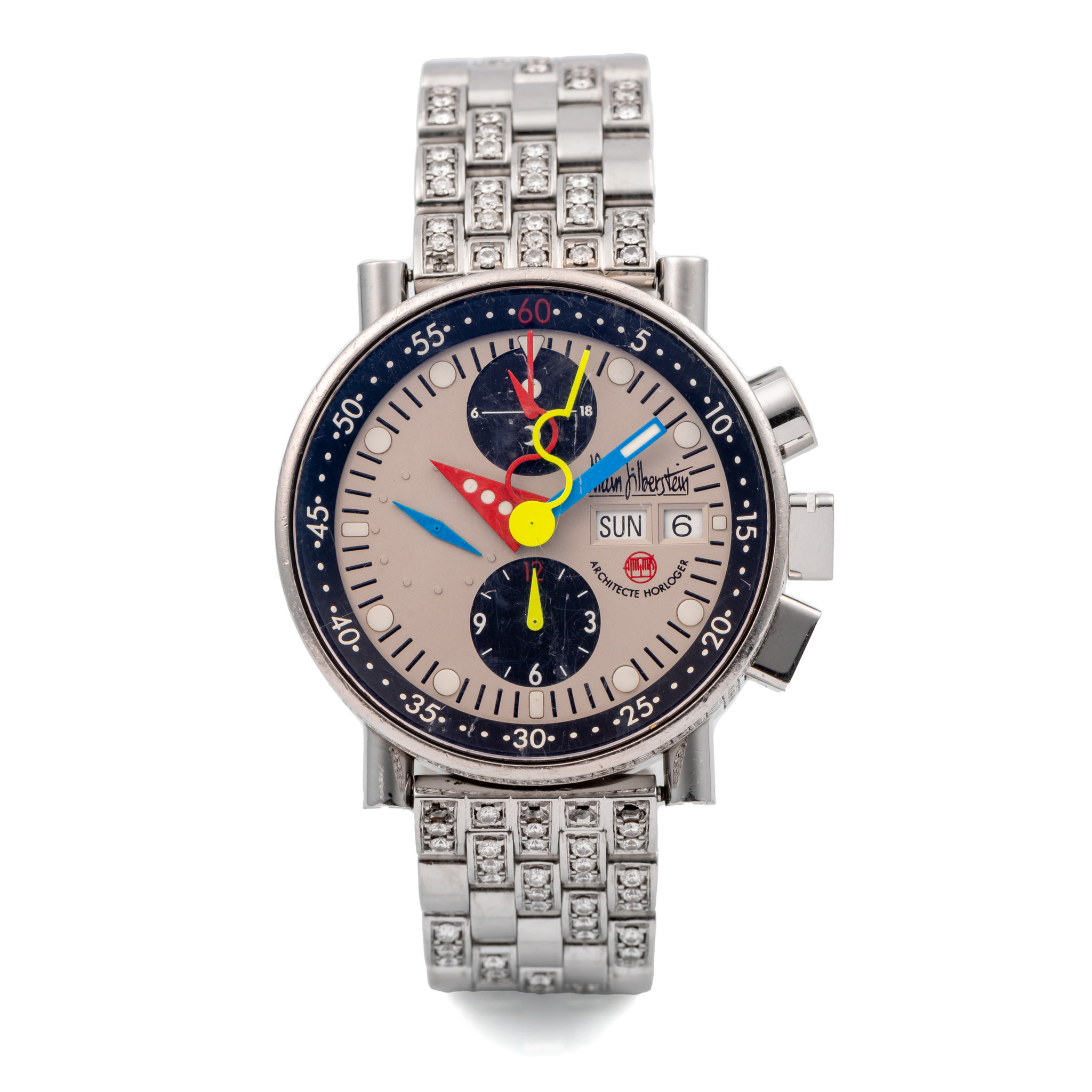 Alain Silberstein Krono Bauhaus LWO 5100 Stainless steel 1990 Important Modern Vintage Timepiece Lot 161