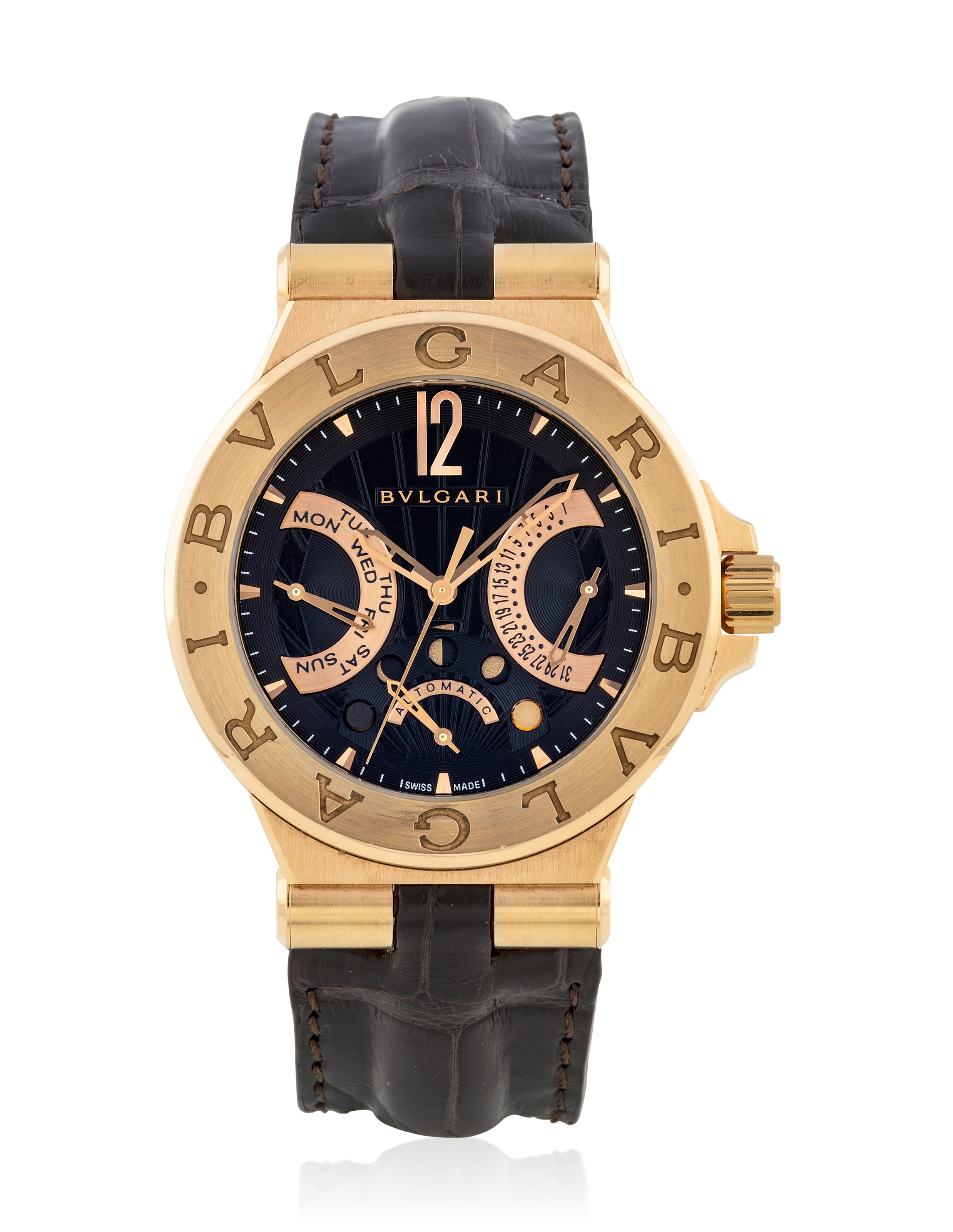 BVLGARI Diagono DGP42GMP Rose gold Black 2010 | Christie