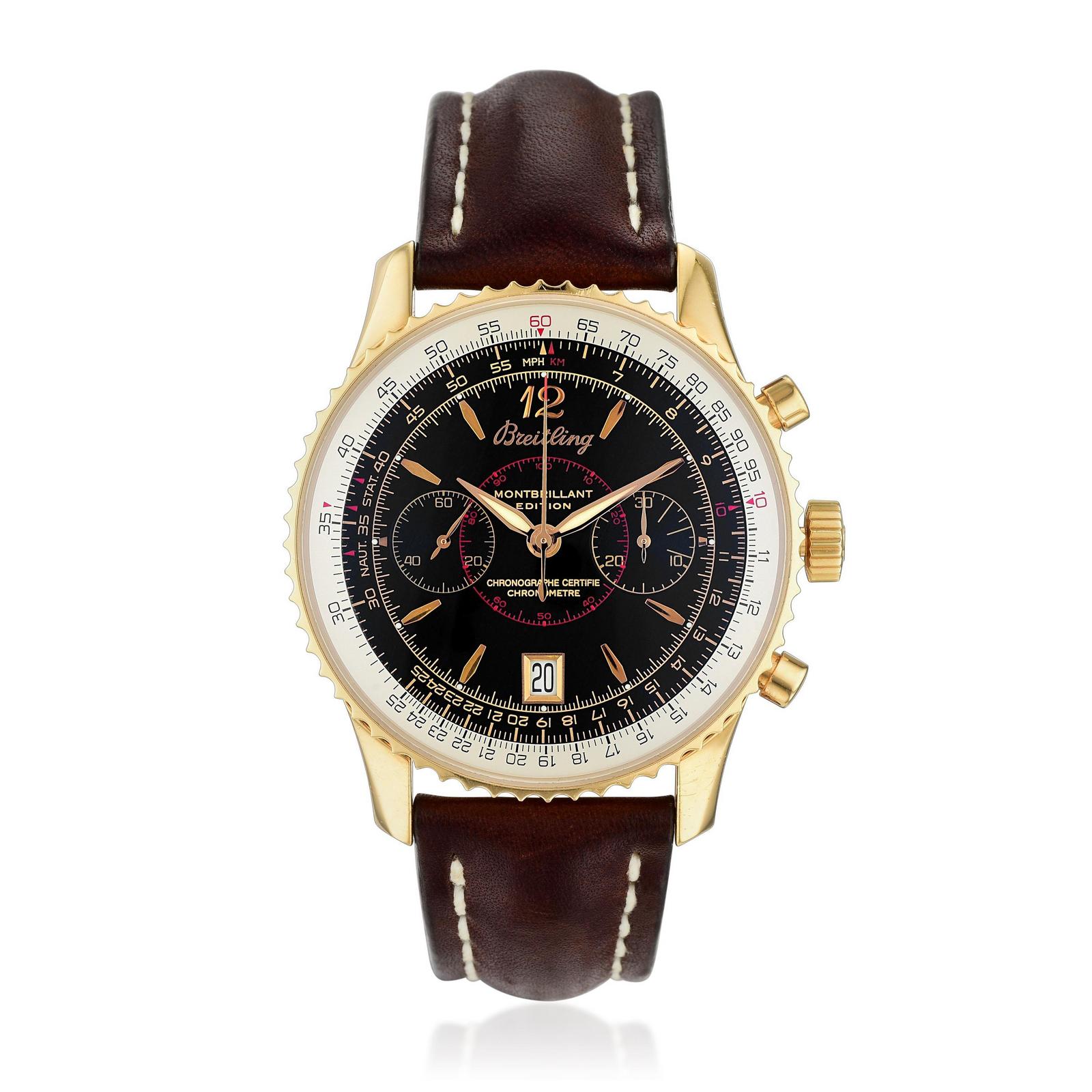 BREITLING Montbrillant 　モンブリラン　要OH Breitling Montbrillant H48330 18k rose gold Black 2000 | No