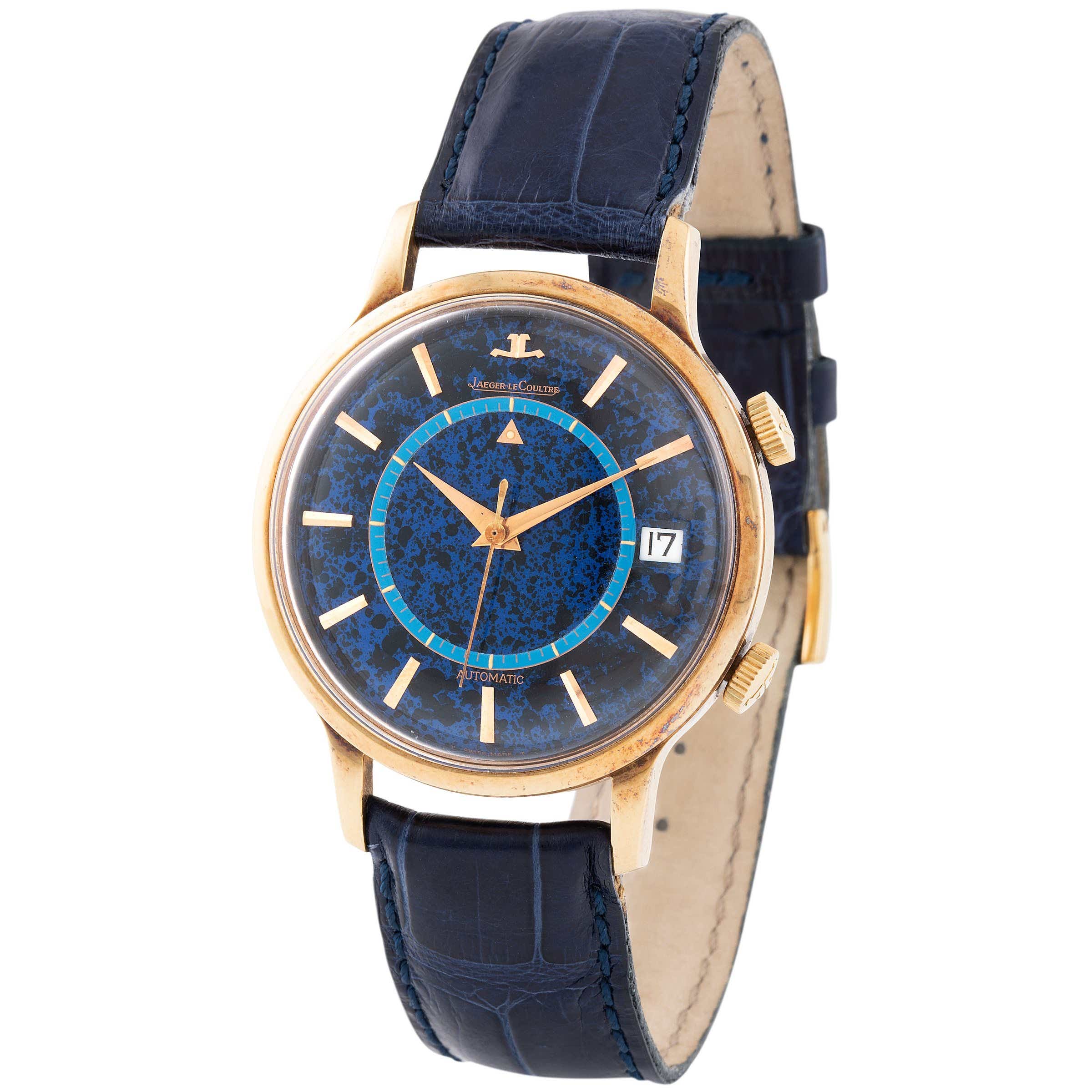 Jaeger-LeCoultre Memovox E855 Yellow gold Blue 1968 | Exclusive