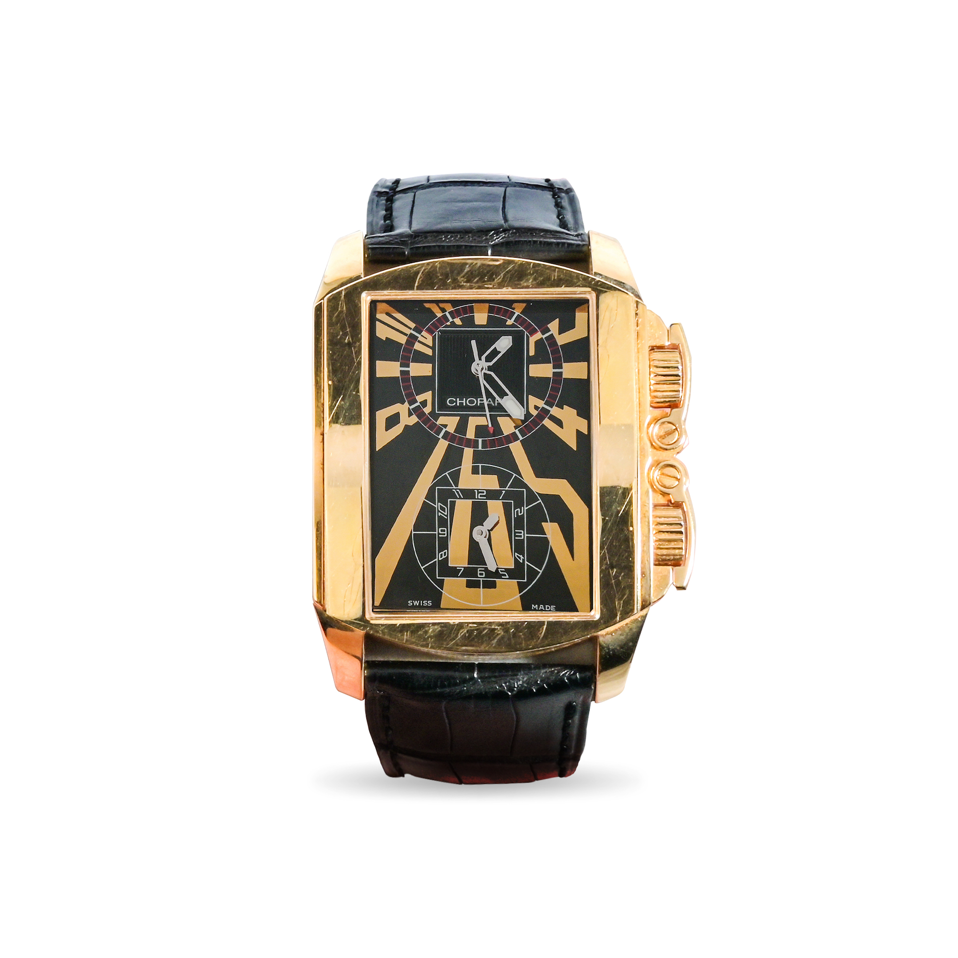 Chopard Dual Time 16/2286-5001 Rose gold and 18k yellow gold Black