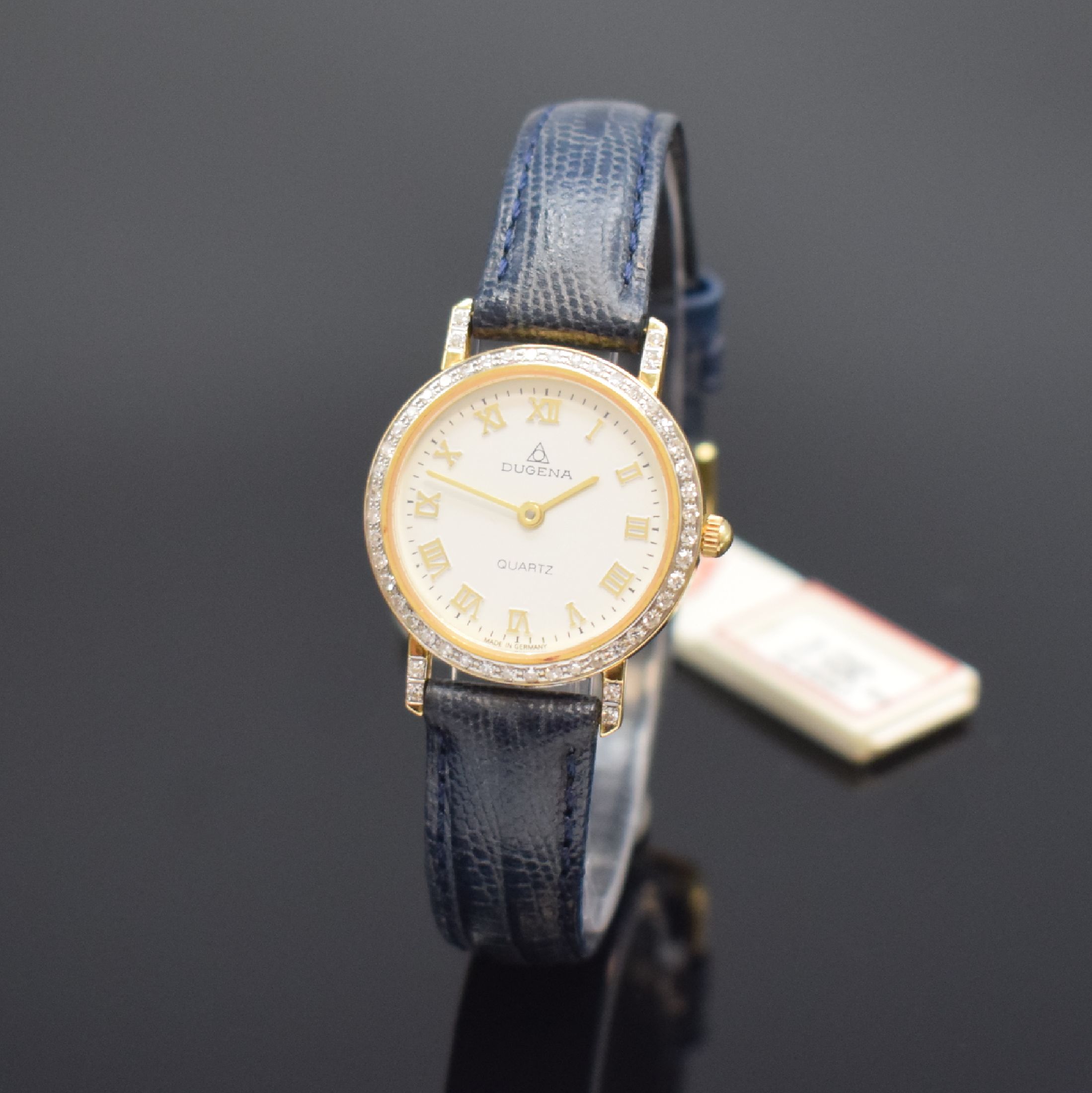 Dugena vintage Gold-Tone Women\'s Bracelet Elegant Crystal Accent quartz watch VINTAGE LUXURY ELEGANT SWISS GOLD PLATED LADIES QUARTZ WATCH  main image 2