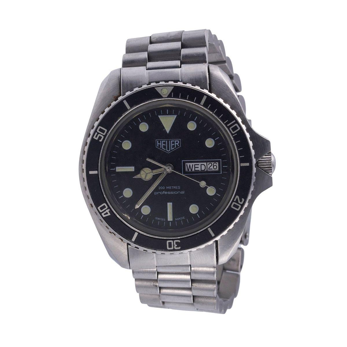 Heuer 200M Professional Diver 844-4 Stainless steel Black | August