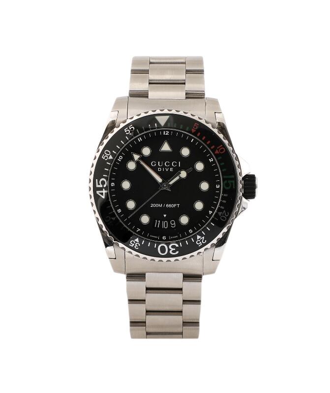 GUCCI ブラックウォッチ RARE Genuine GUCCI Coupe 44mm Chronograph Square Black Dial
