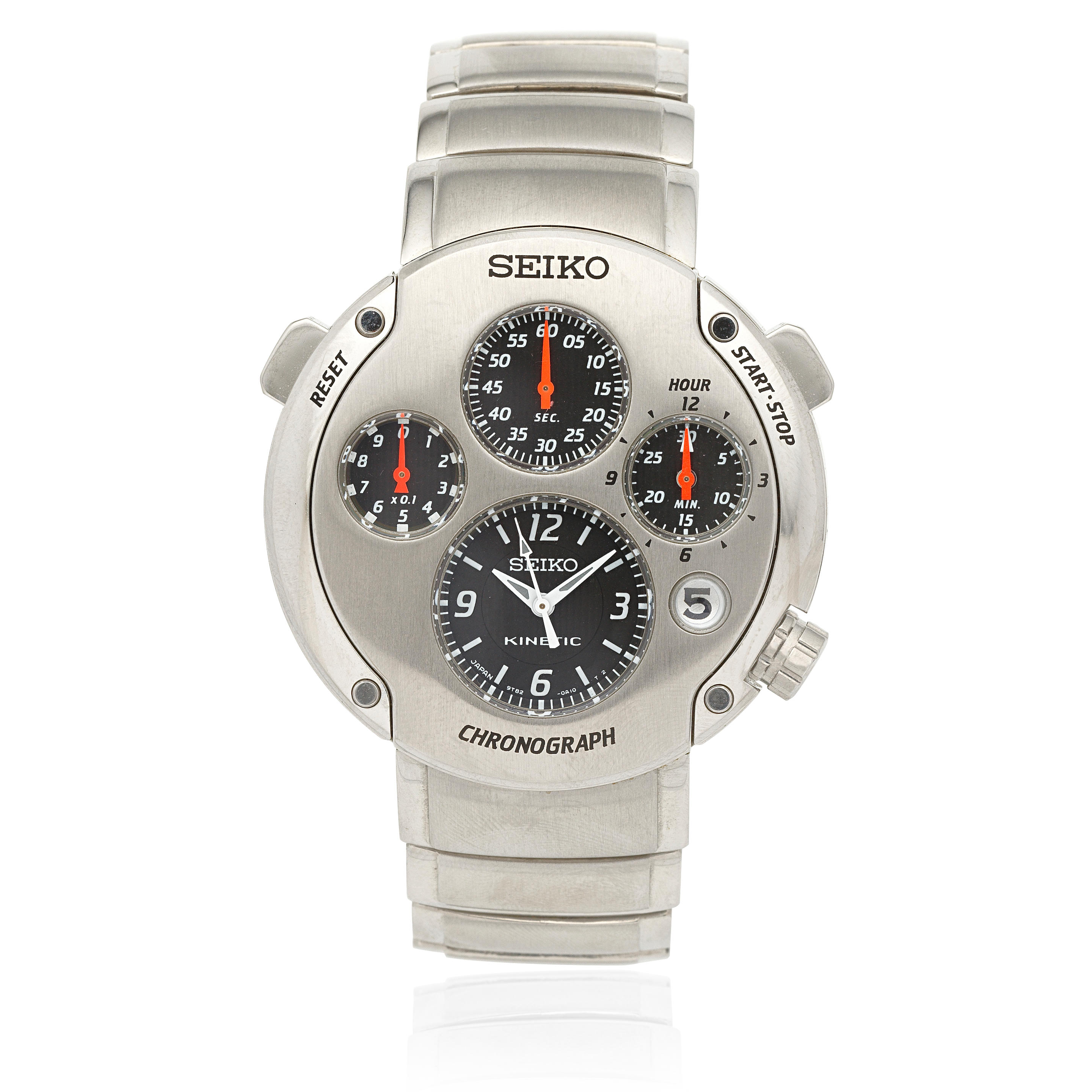 Seiko Kinetic 9T82-0A10 Stainless steel Black 2000 | Weekly