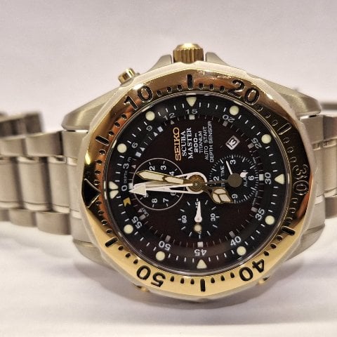 Seiko Scuba SBCP001 Titanium Black 1997 Bulgaria Dealer EveryWatch