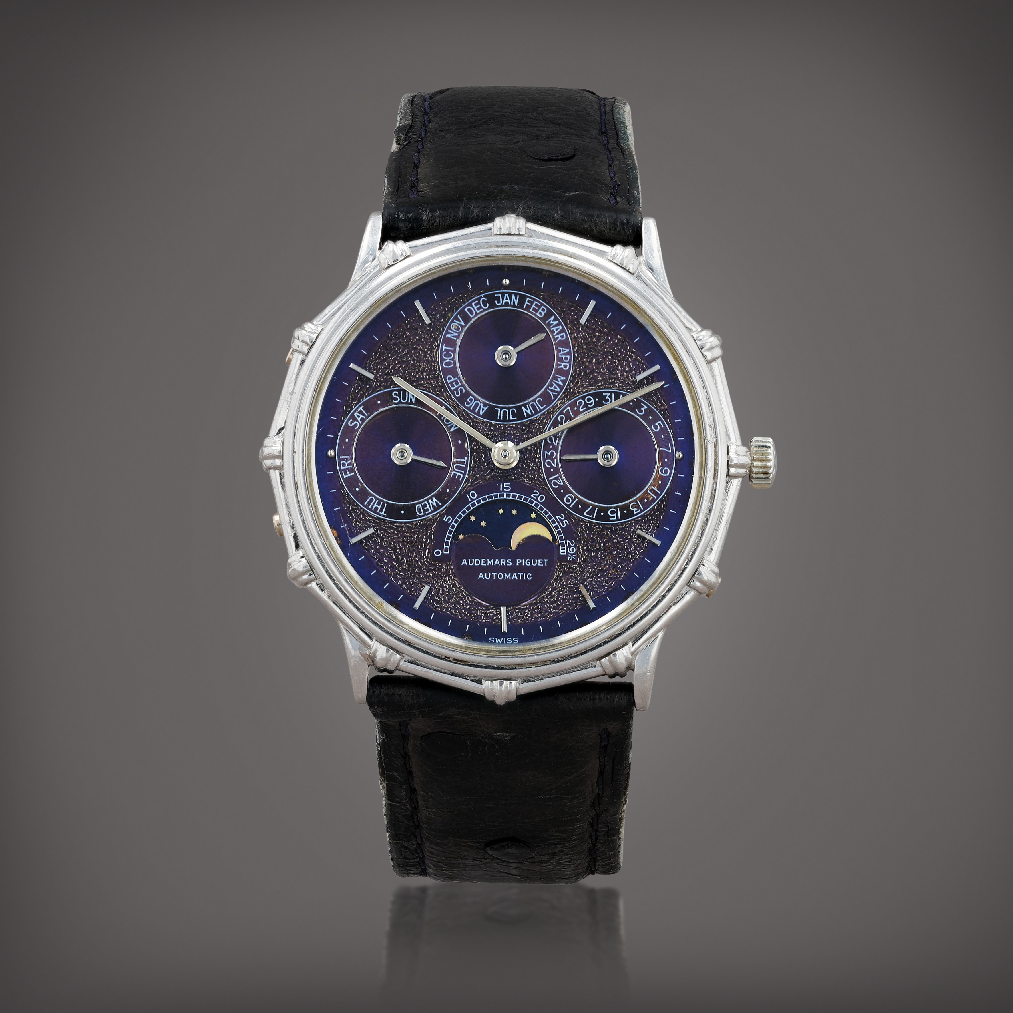 Blue Dial Audemars Piguet Quantieme Perpetual Calendar AUDEMARS PIGUET,  QUANTIEME PERPETUEL, 8, PLATINUM A Fine And