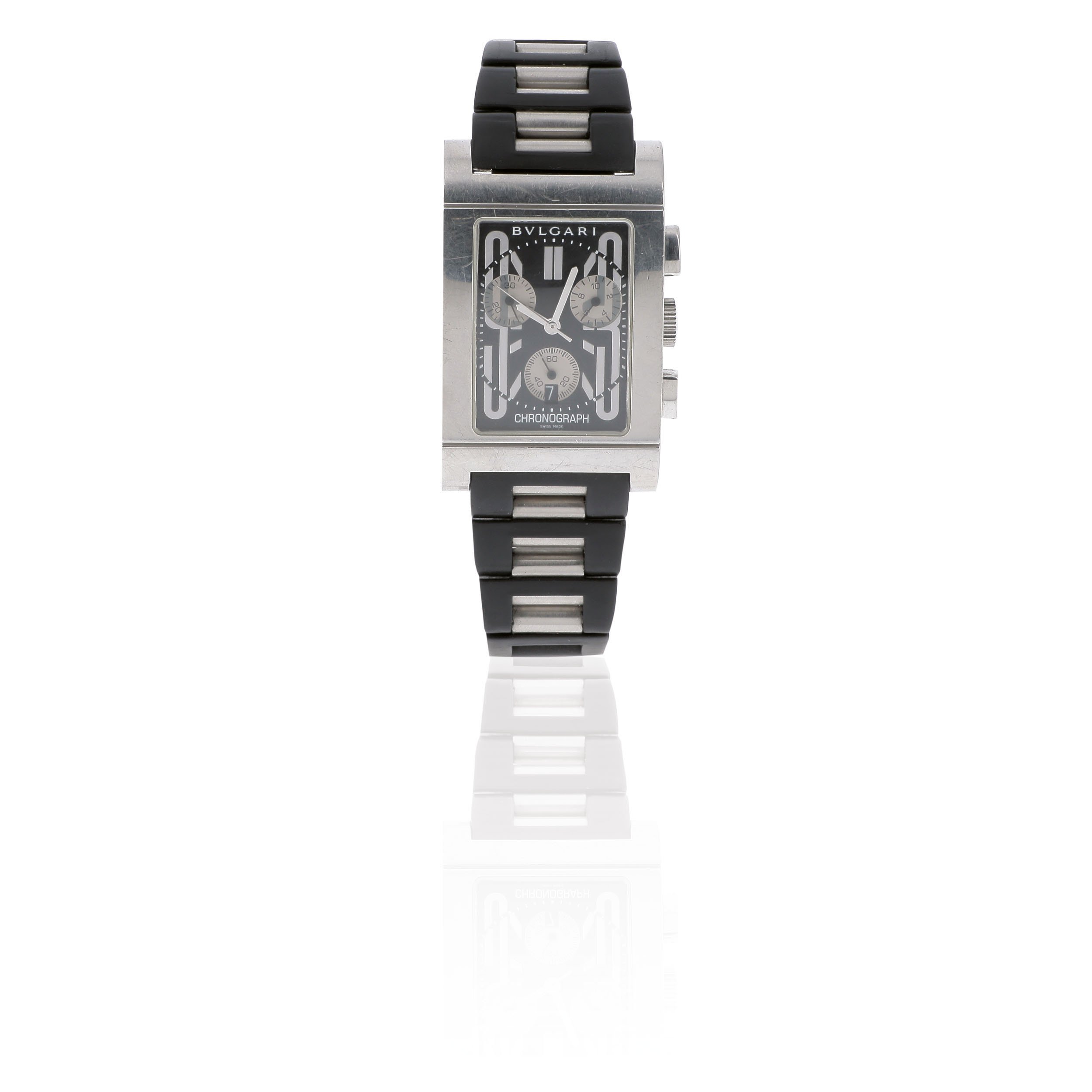 BVLGARI Rettangolo RTC 49 S Stainless steel Black 2000 Monaco