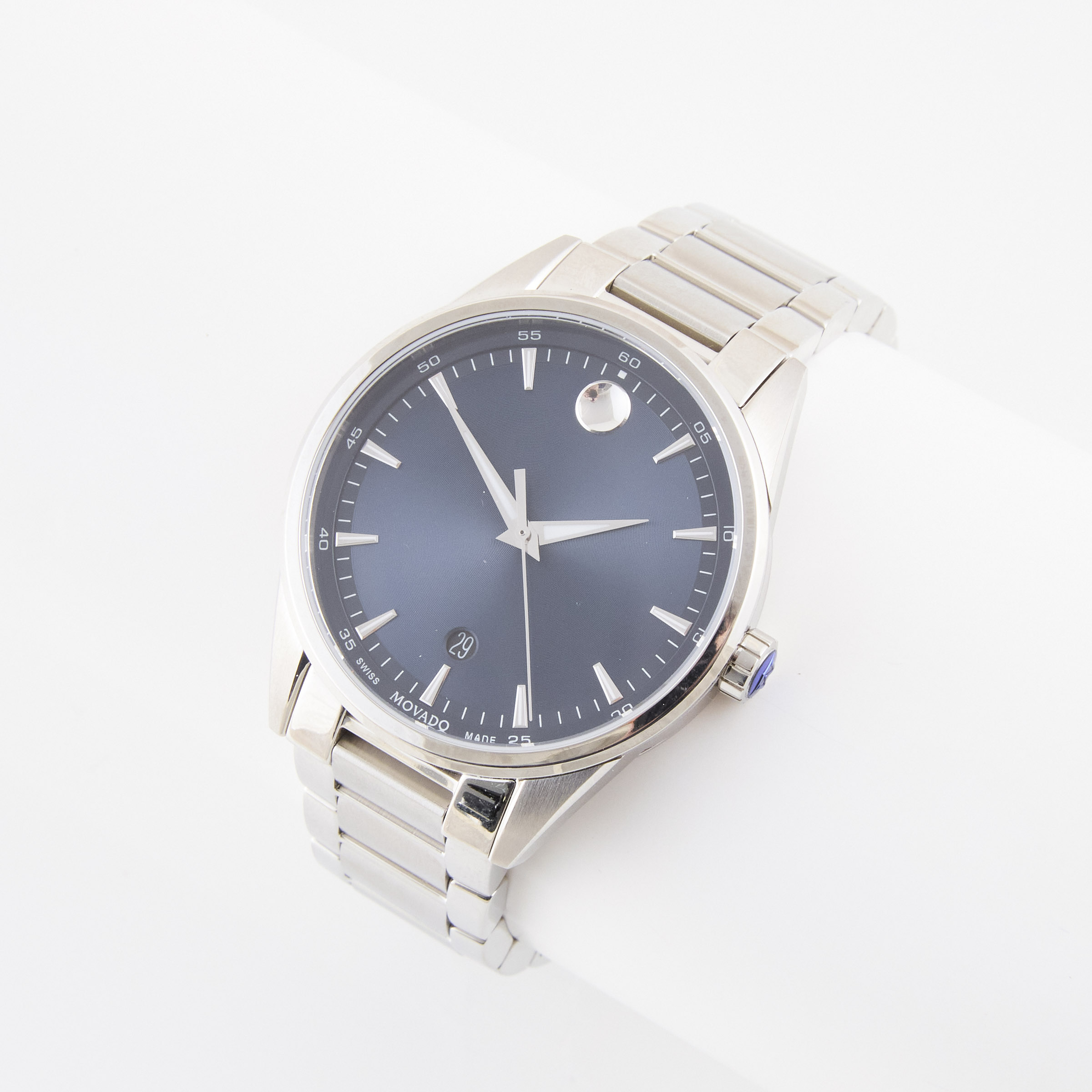◆MOVADO   クォーツ　メンズ腕時計 Movado 72.1.14.1487 Stainless steel Blue | Wrist & Pocket Watches