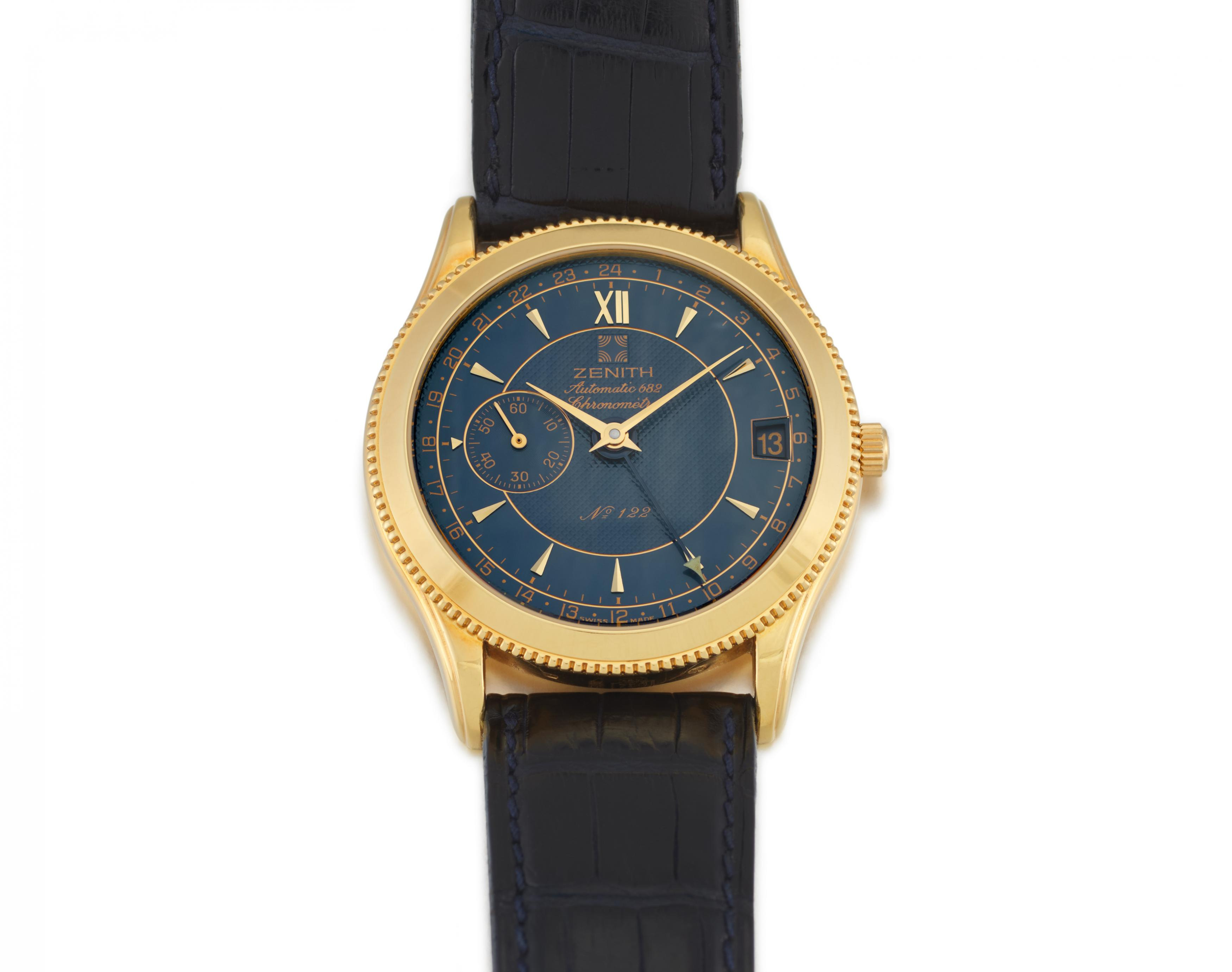 Zenith Elite Dual Time 30.0015.682 Yellow gold Blue 1995 | Watches