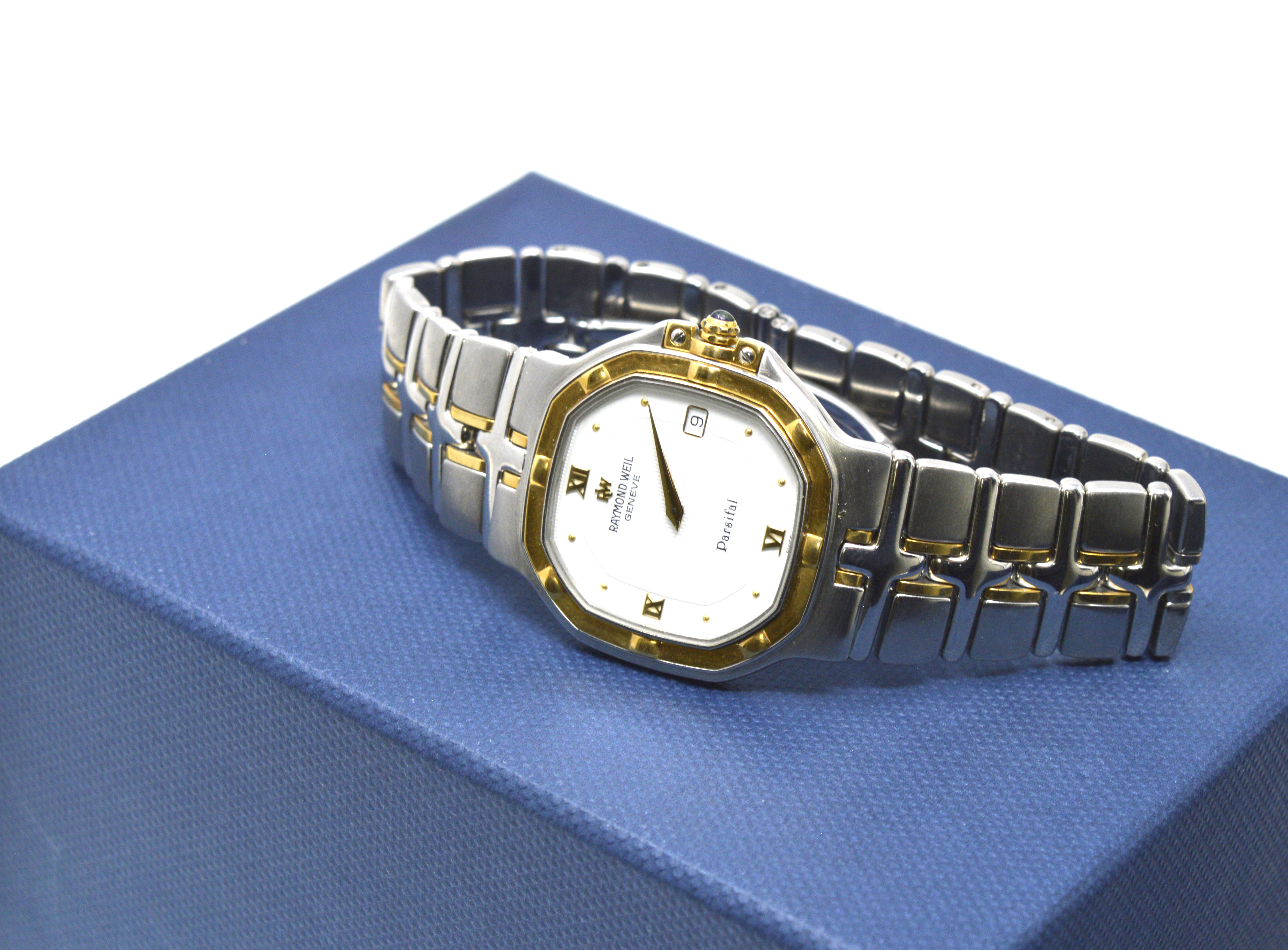 Montre Raymond Weil Homme - Boîtier Or 18 Carats, Mouvement Quartz, Cuir Noir - Occasion Comme Neuve