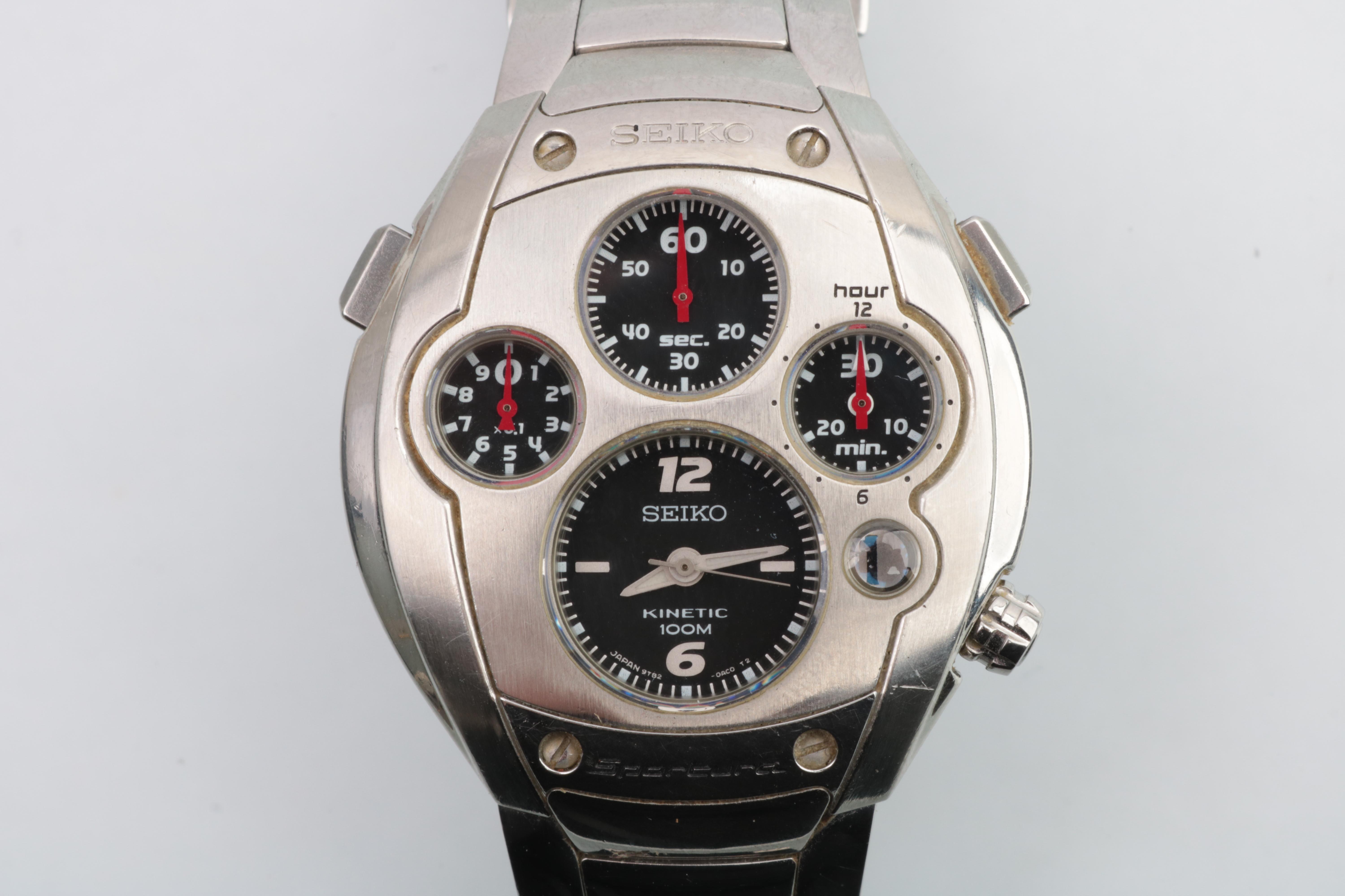 Seiko Sportura Kinetic 9T82-0AC0 Stainless steel Black Austria