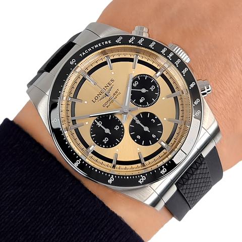 LONGINES Conquest レディース腕時計 ゴールド/ブラック Hydroconquest Automatic watch 41mm, Sunray grey L37813787