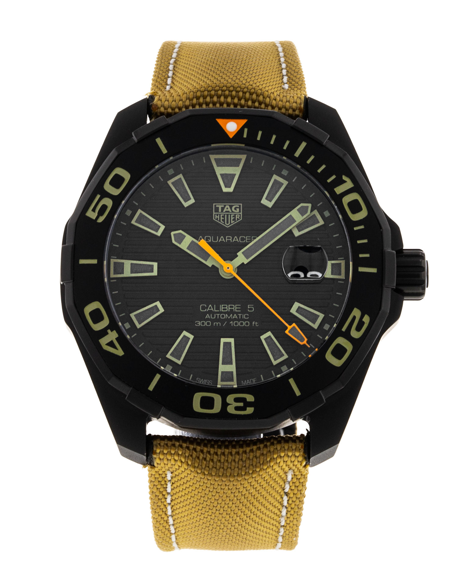 ウエッジ Tag Heuer Aquaracer 300M Automatic Black Titanium Sand Nylon