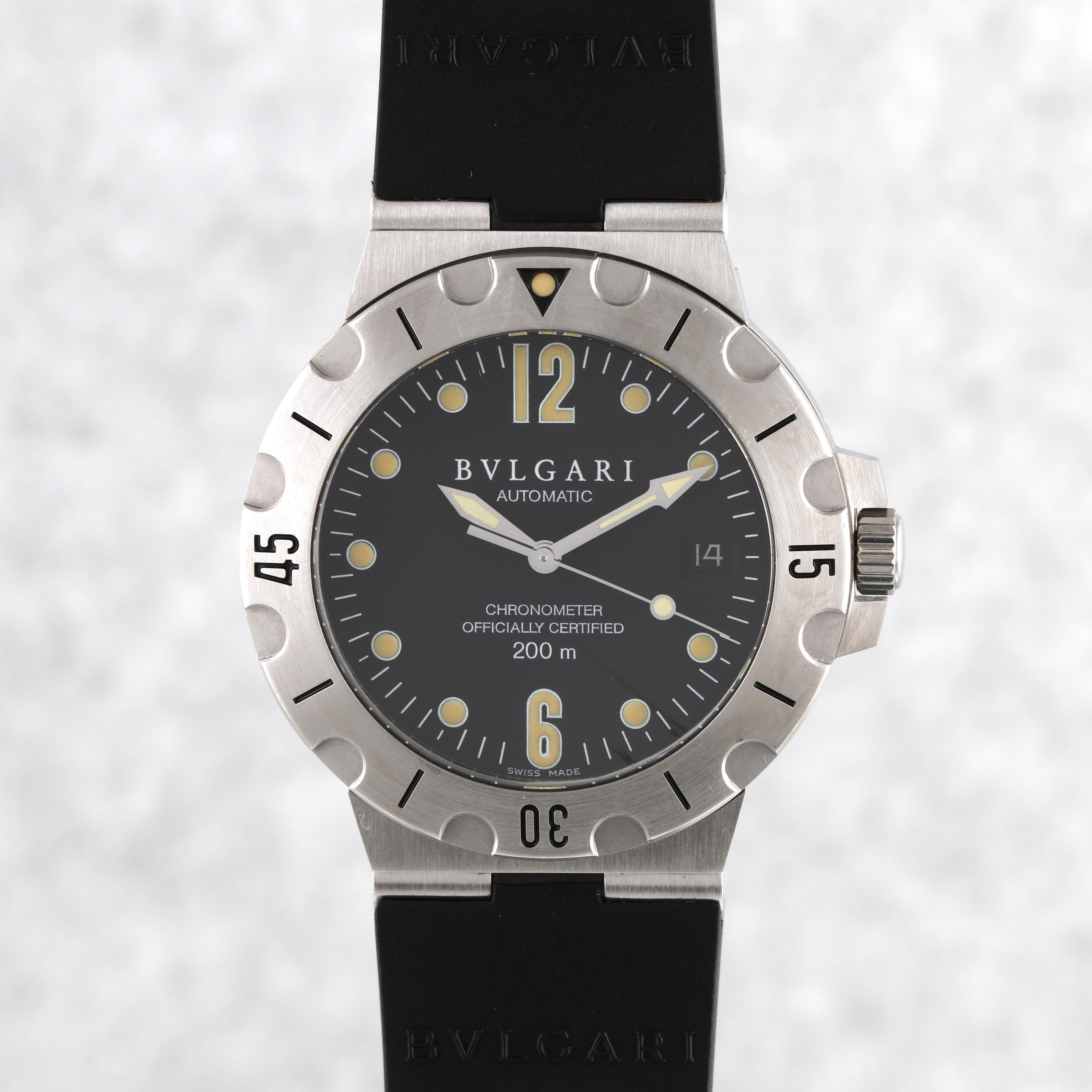 BVLGARI SD38 S 並行輸入品 腕時計 ブルガリ ディアゴノ スクーバ 腕時計 ステンレススチール SD38S