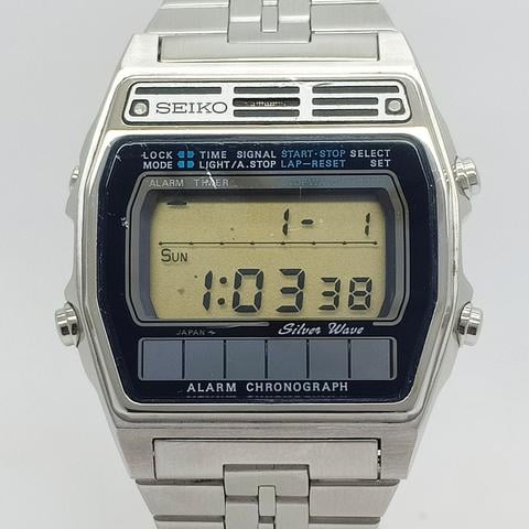 SEIKO Silver Wave A258-5000 デジタル Seiko Silver Wave A258-5000 Digital Solar Watch Vintage