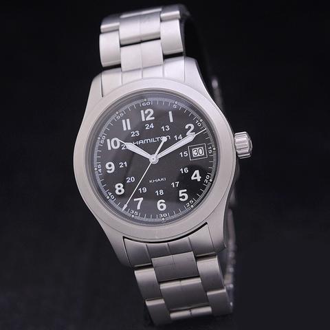 Hamilton Khaki 時計 中型 ブラック/シルバー Hamilton Khaki H684811 Stainless steel Black | Dealer | EveryWatch