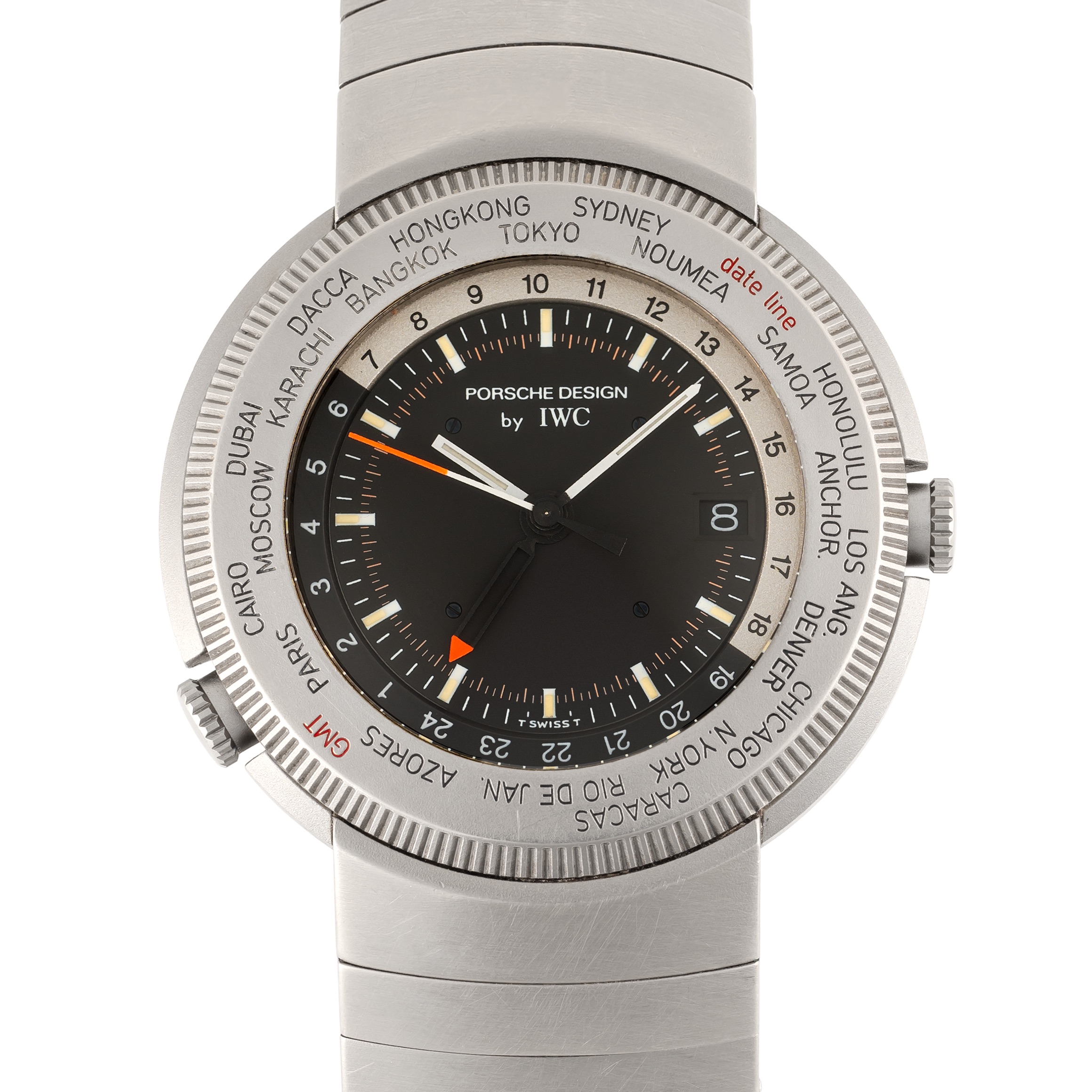 IWC PORSCHE DESIGN WORLD TIME ALARM 3821 Titanium 1990 United