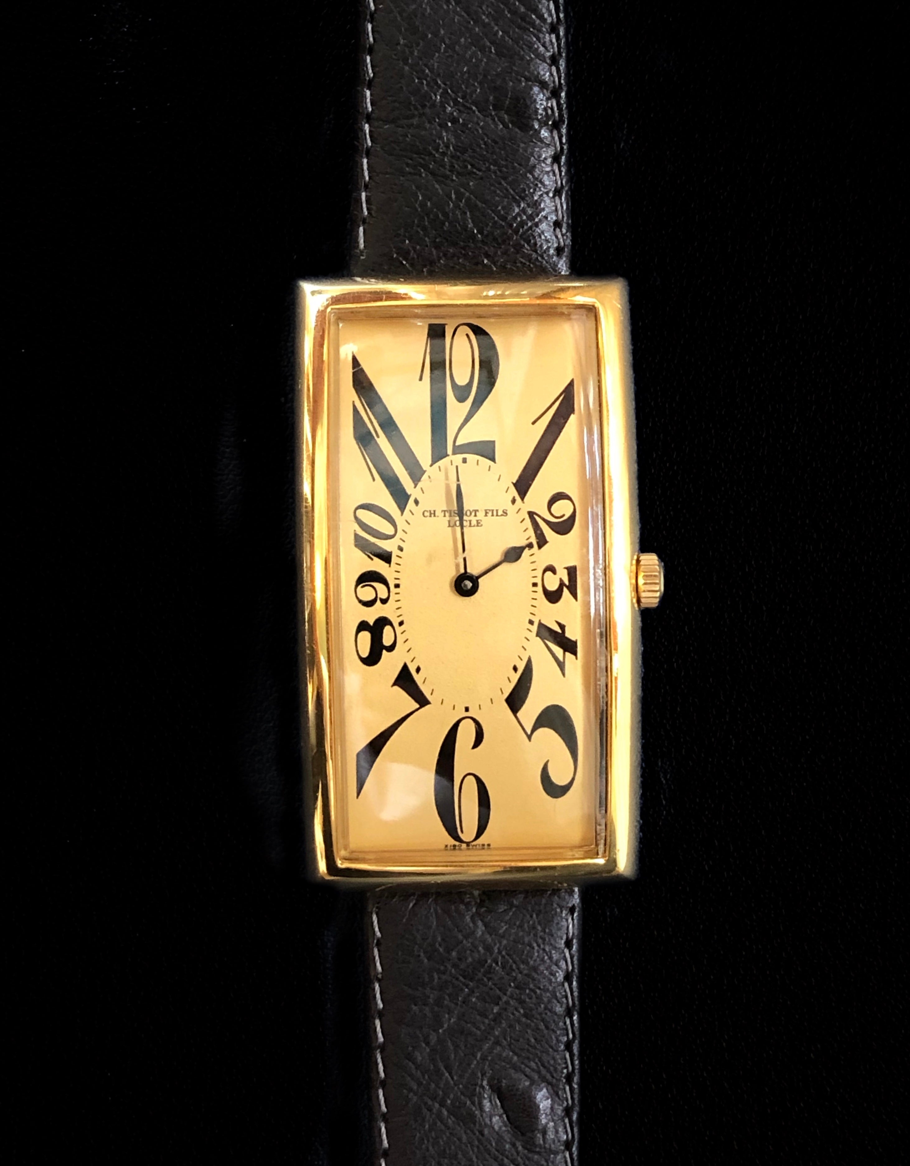 TISSOT STYLIST 70’sブラックフェイス／ゴールドケース Tissot Tank Le Locle Banana Stainless steel Champagne 1970