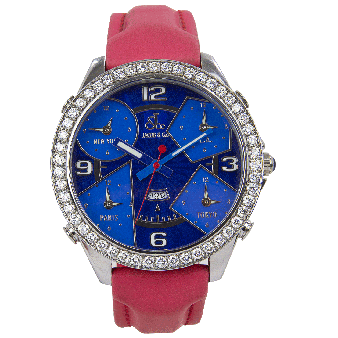 クラシック jACoueline Jacob & Co. Five Time Zone jc-3 Stainless steel Blue | Dealer