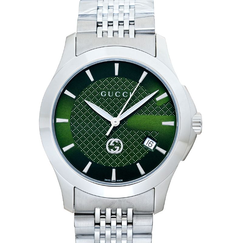 Gucci ステンレススチール 時計 Gucci G-Timeless YA1264108 Stainless steel Green | Dealer | EveryWatch