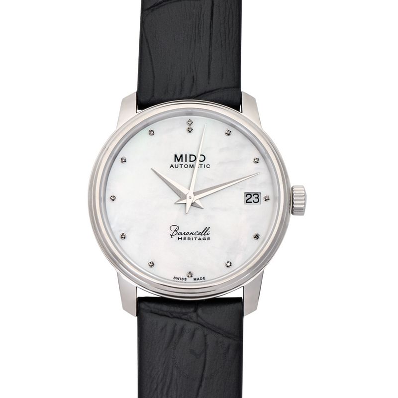 Mido Baroncelli III Stainless steel White