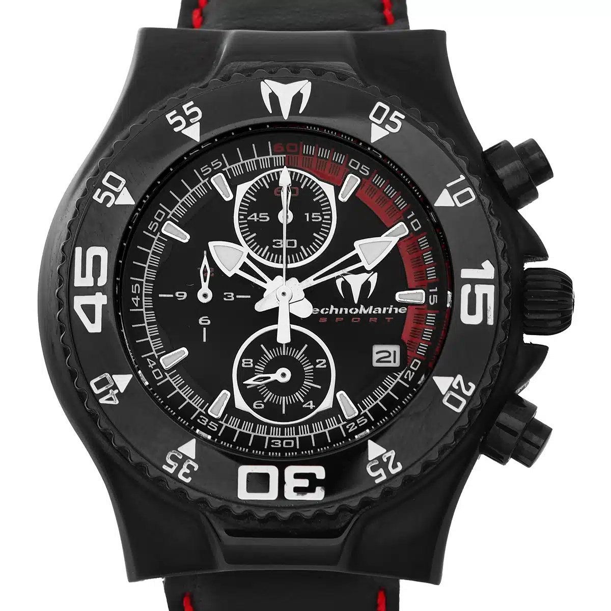 Tecno Marine Watch white and store black straps