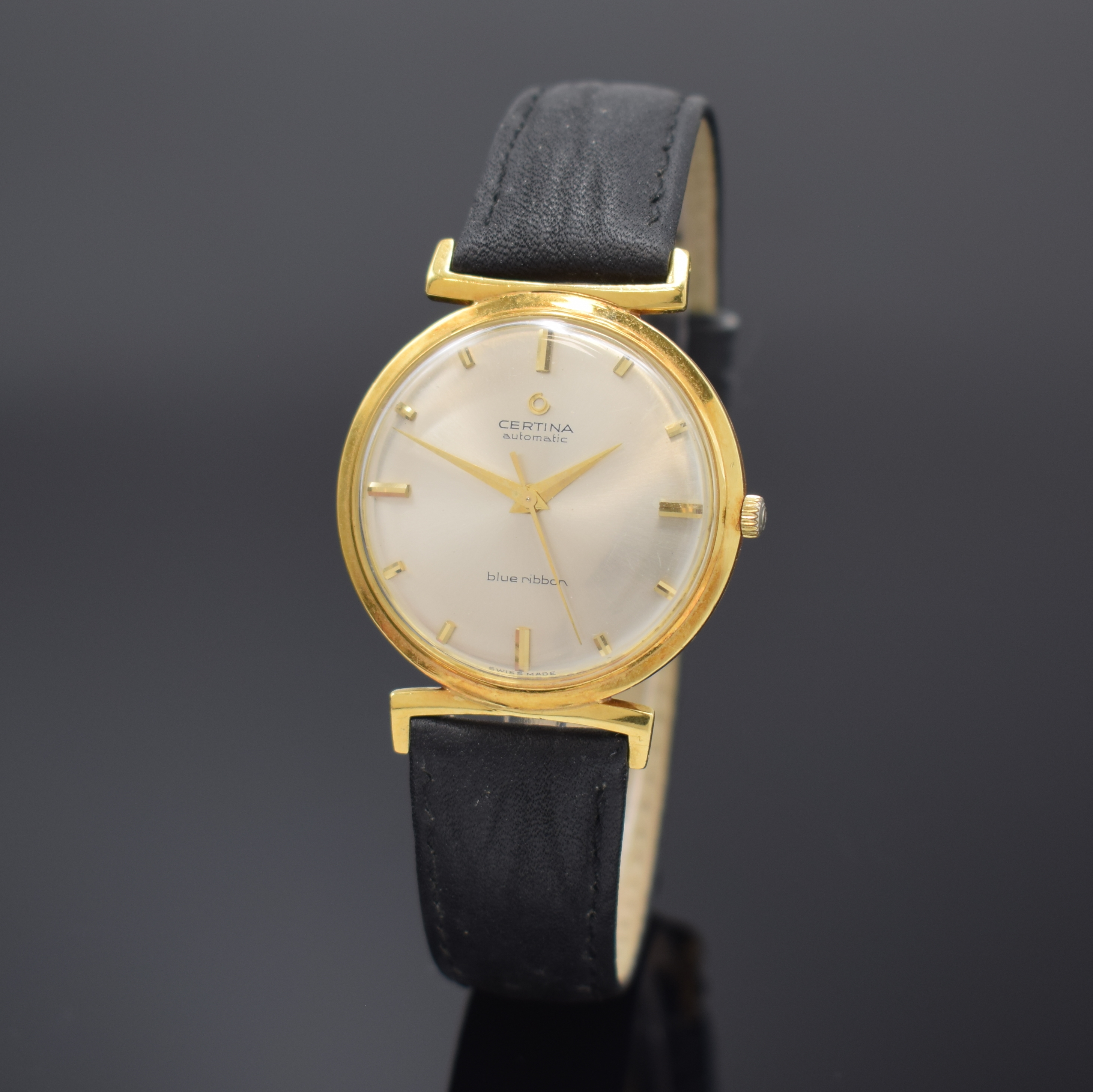 Certina Blue Ribbon 18k yellow gold Silver 1968 Germany Clocks