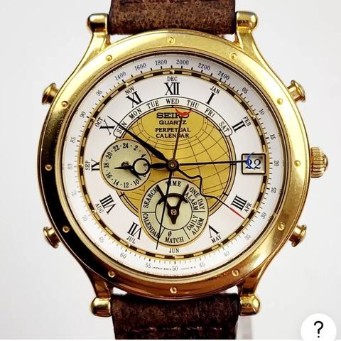 SEIKO ゴールド ハート型 置時計 Seiko 8123-5189 rare octogonal vintage quartz gold plated men's