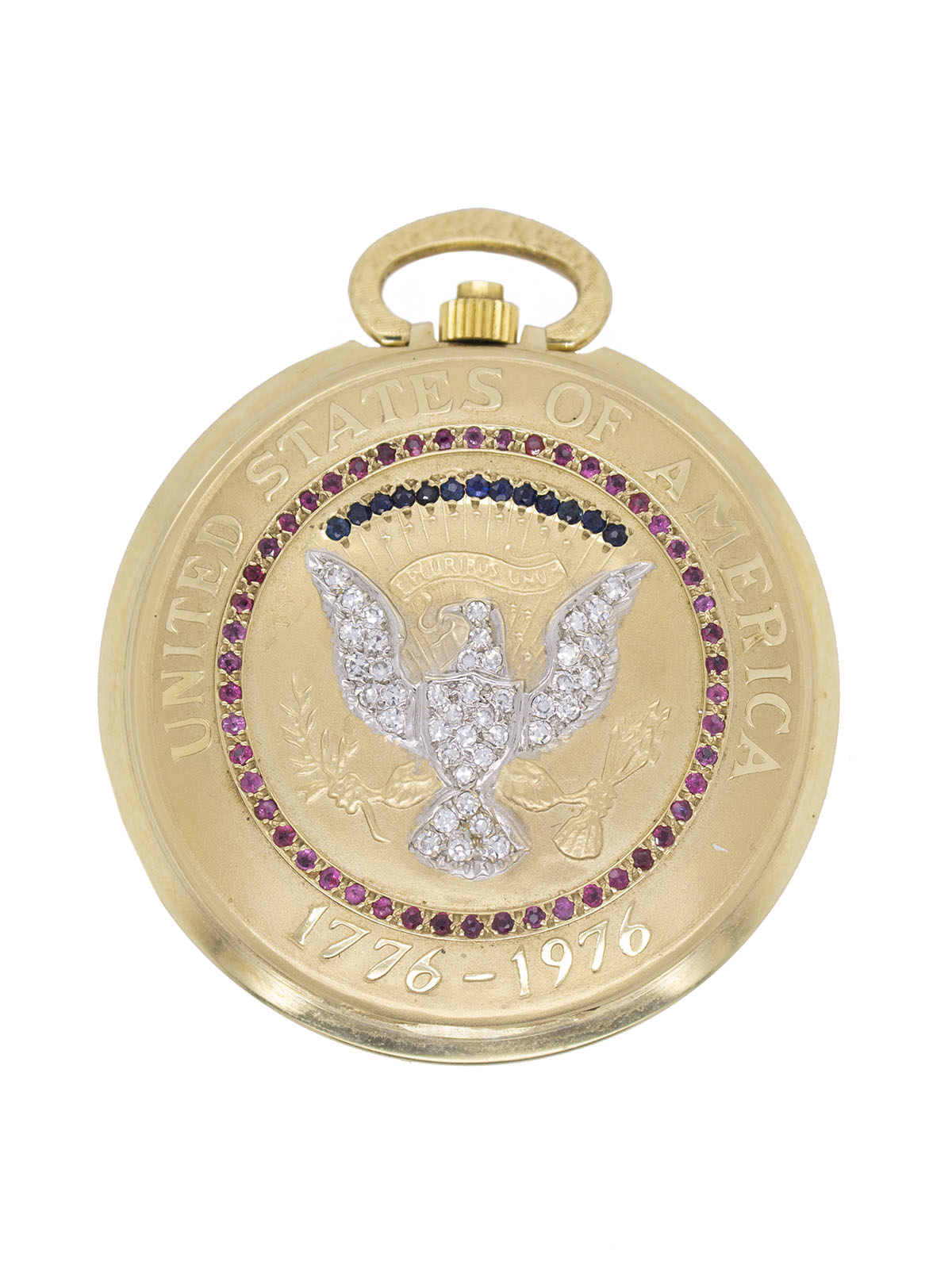 Longines Bicentennial Pocket Watch 23024 Yellow gold White 1976
