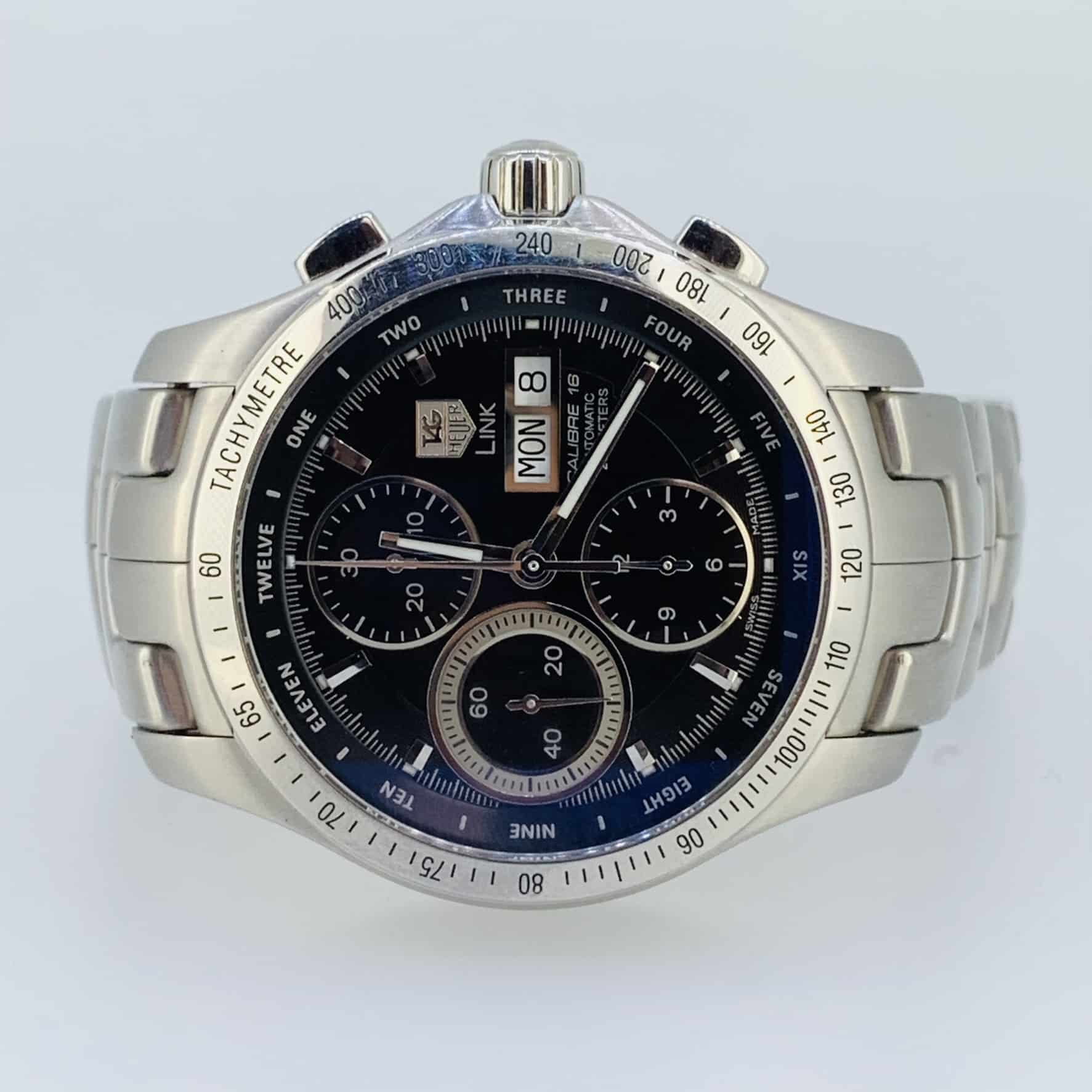 Stainless Steel Tag Heuer Cjf211a TAG Heuer Link CHRONOGRAPH DAY