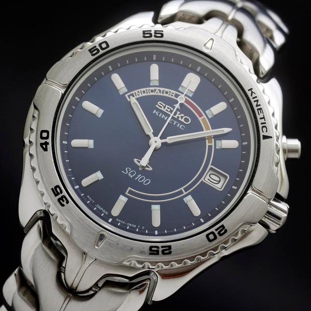 SEIKO KINETIC 5M42-0E30　セイコー　キネティック Seiko Kinetic 5M42-OA80 Stainless steel Blue 1995 Spain | Dealer