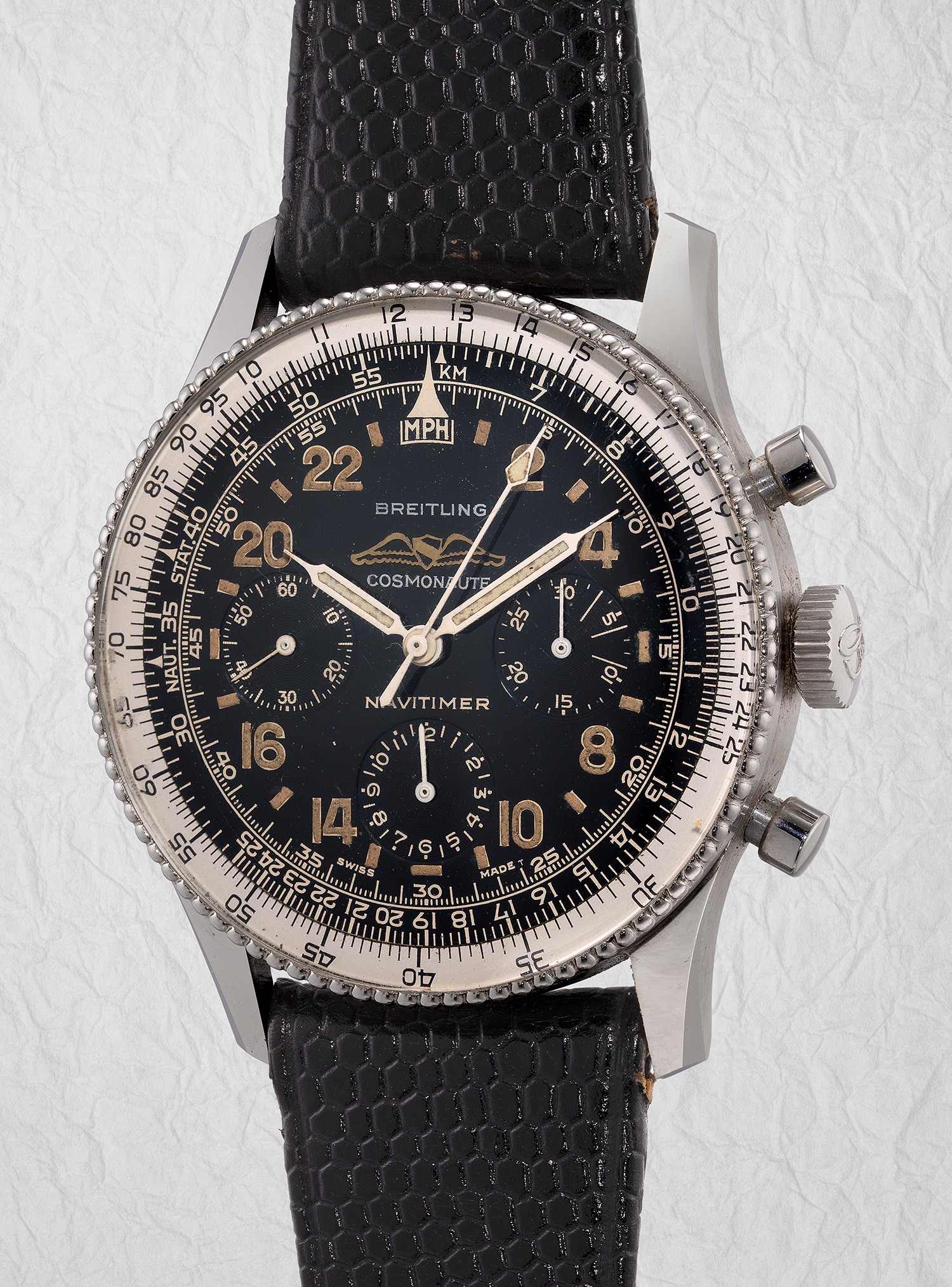 再値引き中※非売品※Breitling ブルゾン Breitling Navitimer Cosmonaute 809 Stainless steel Black 1963 Hong