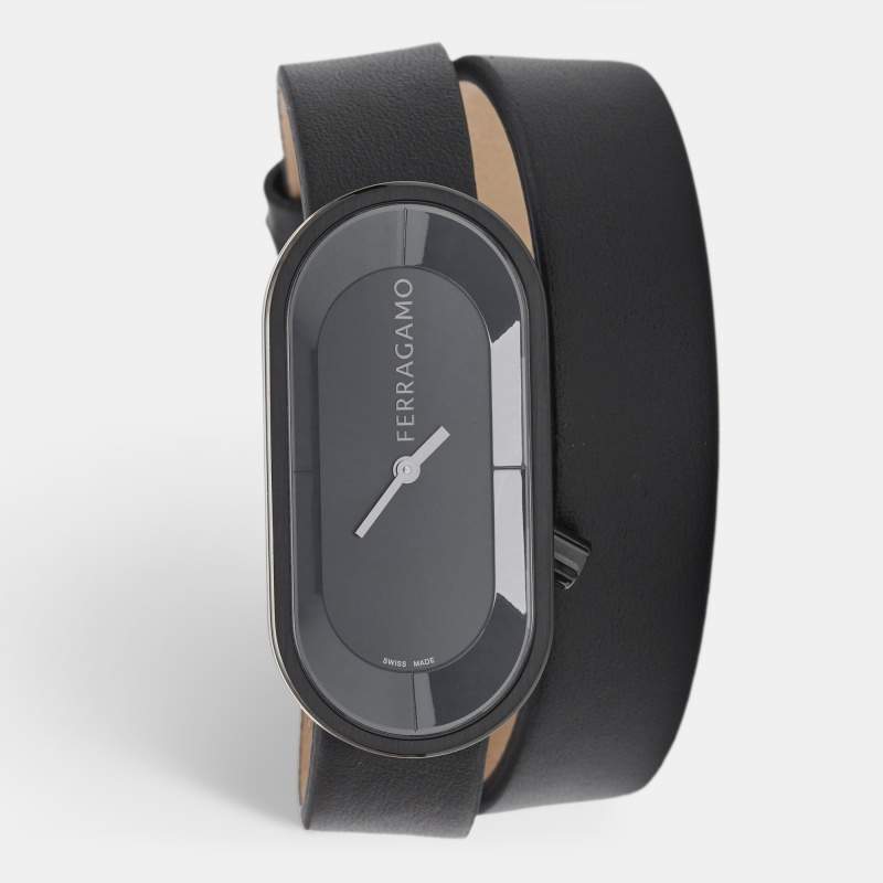 Salvatore Ferragamoブラックスウェード　プレーントゥ Salvatore Ferragamo Curve SFK300423 PVD 2023 United Arab Emirates
