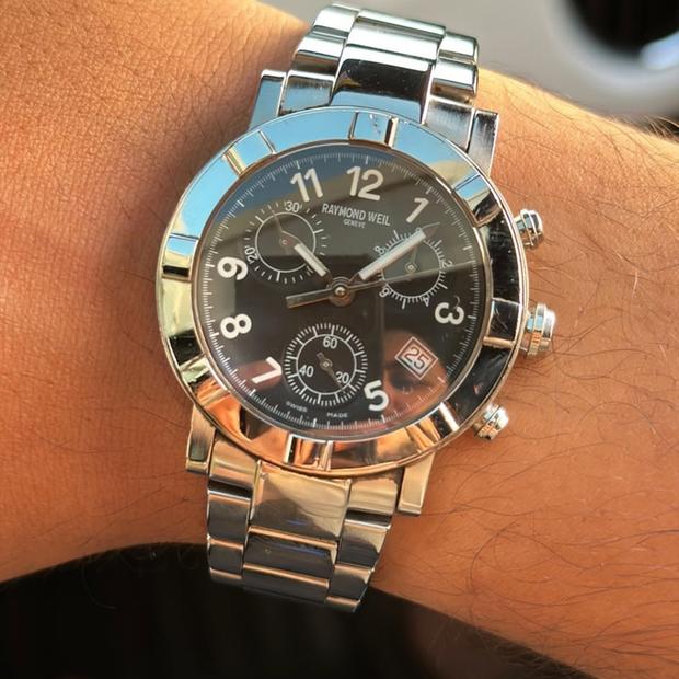Raymond Weil 腕時計 Men's Black Dial Chronograph Bracelet - Freelancer | RAYMOND