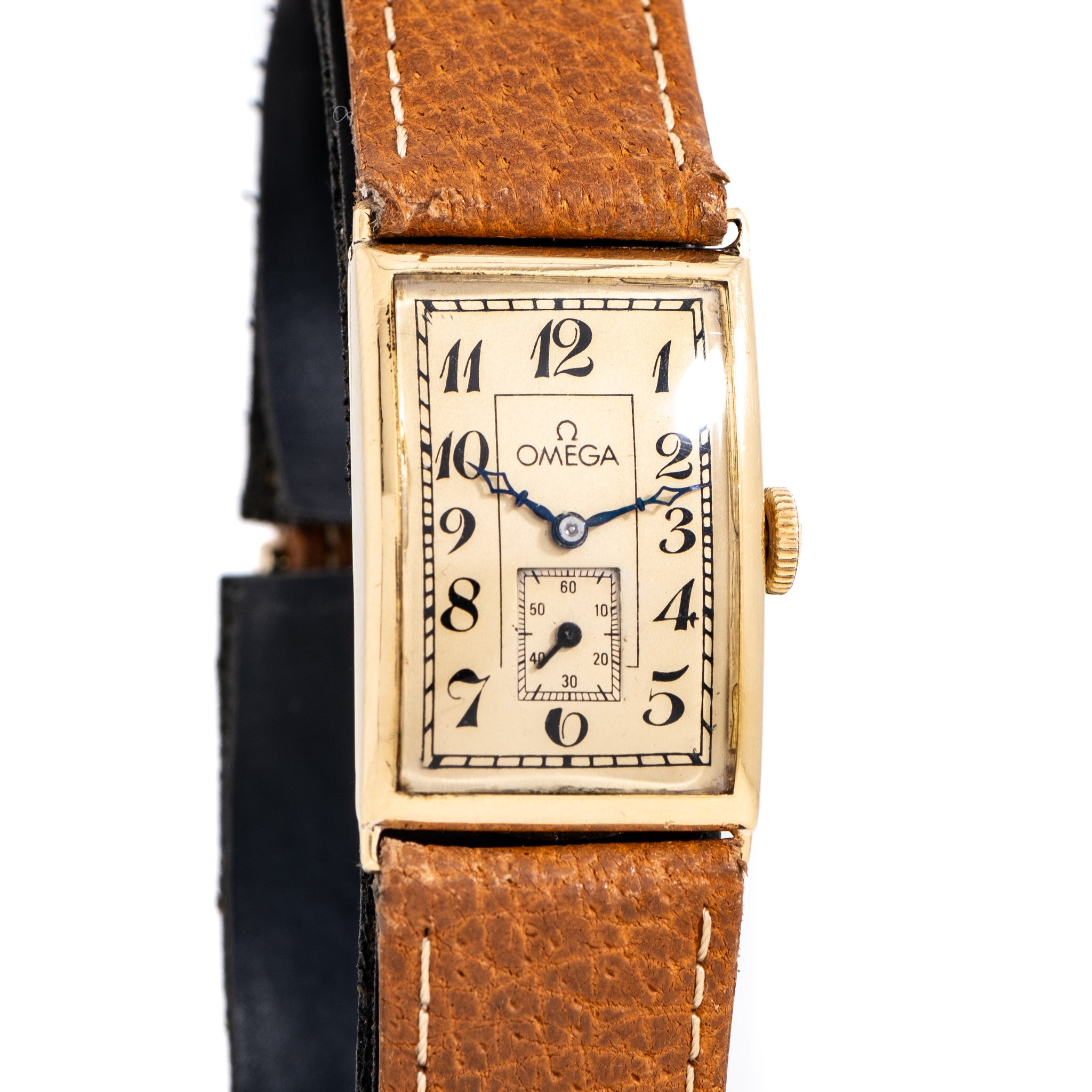 Omega Rectangular Tank Yellow gold Champagne 1934 United States