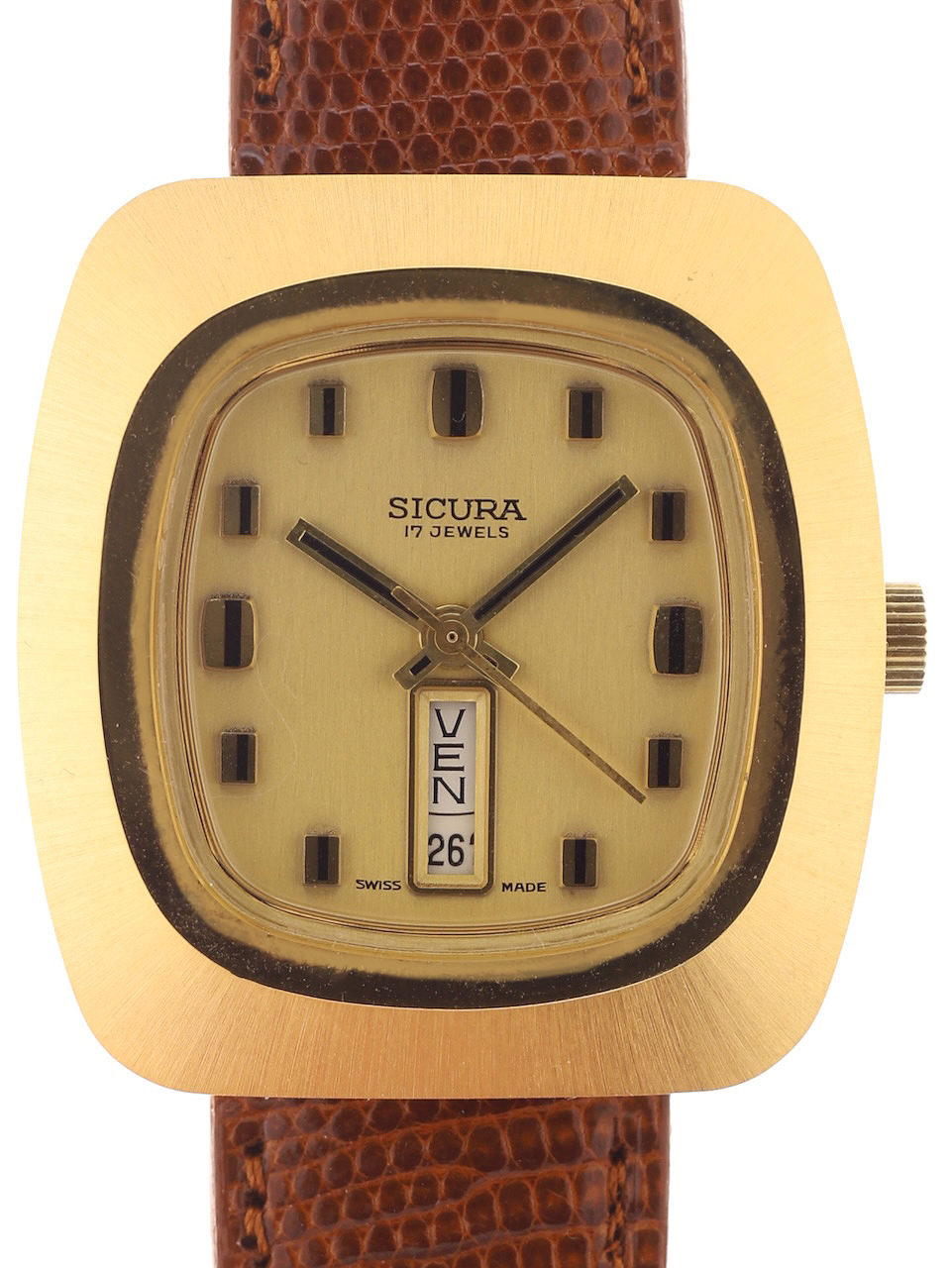Sicura Gents manual wind Wristwatch RAX 1037-21 Yellow gold and