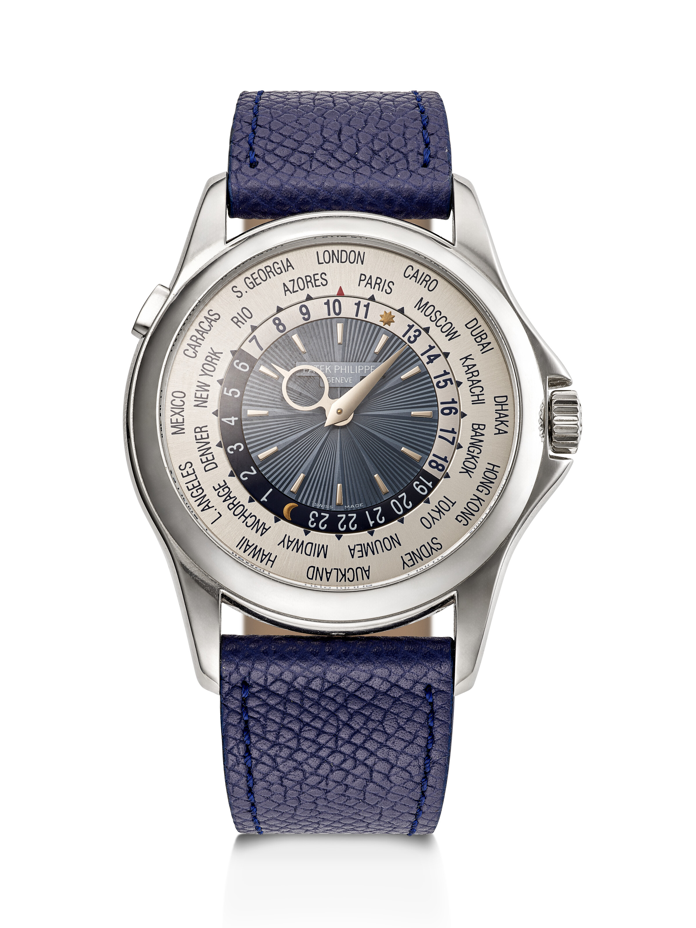 Patek Philippe World Time 5130P-001 Platinum Blue and Silver 2008