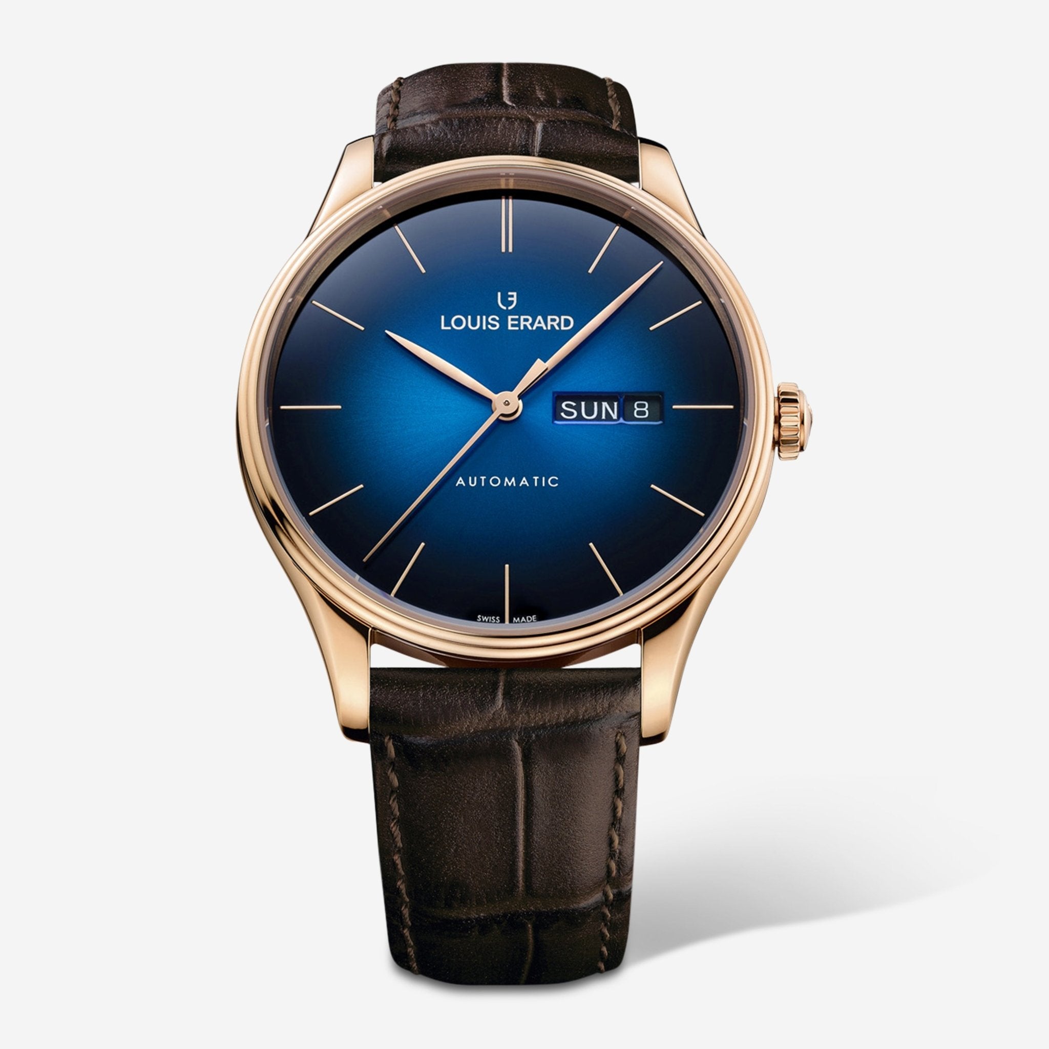 rose gold and turquoise dress GUESS Mens Blue Rose Gold Tone Multi-function Watch - GW0803G2 main image 0