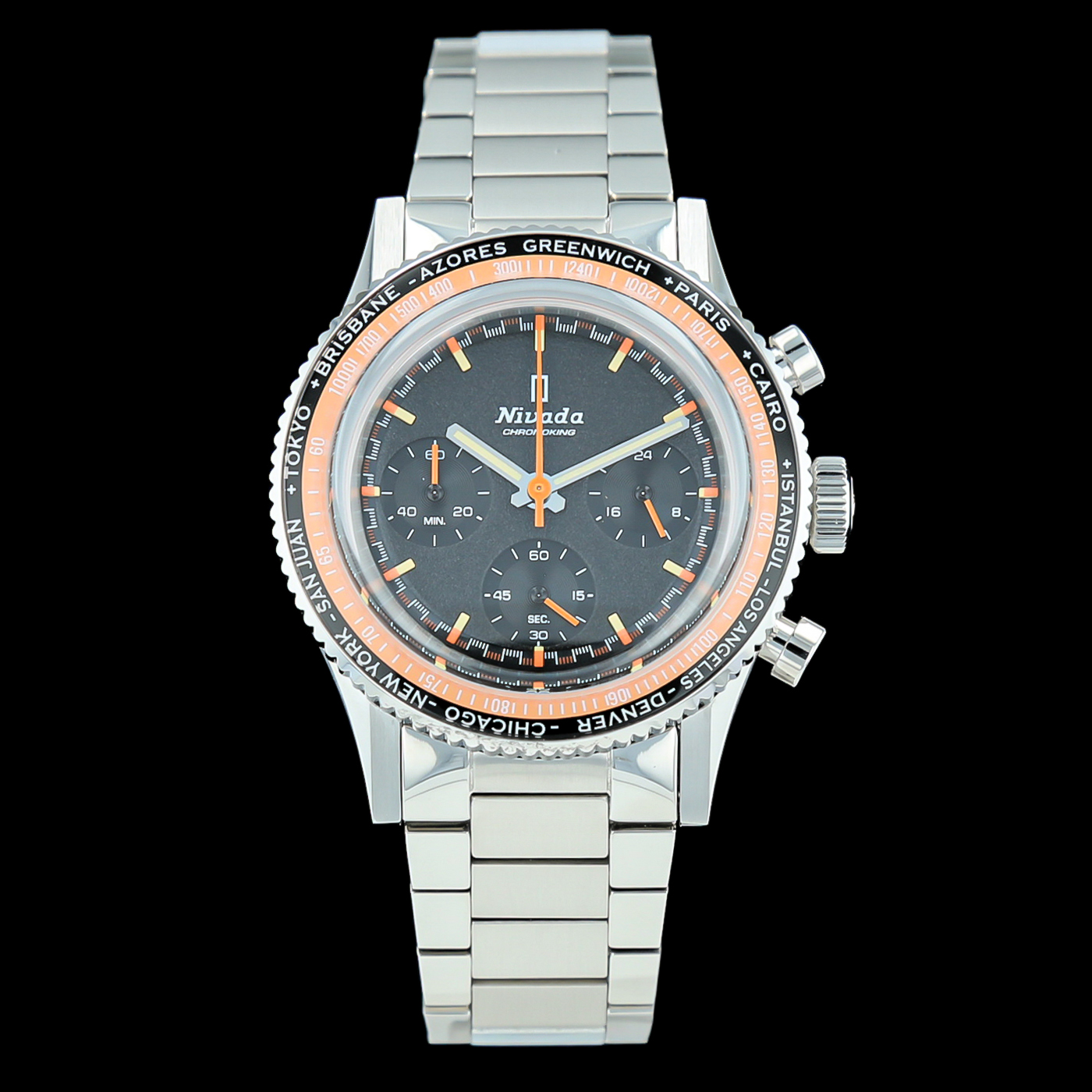 Nivada Chronoking 87042Q01 Stainless steel Black 2024 Switzerland