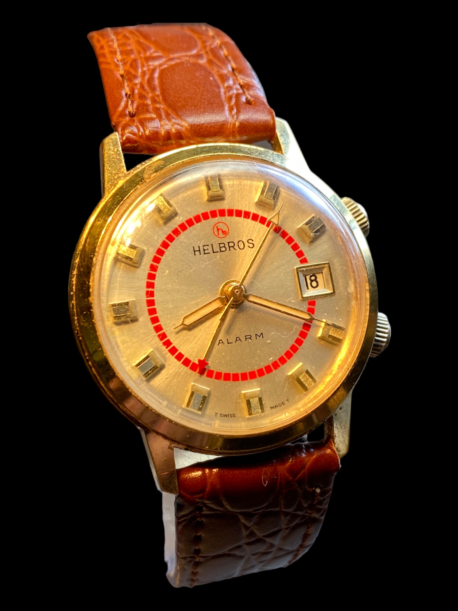 美品 HELBROS ヘルブロス 手巻き腕時計 SWISS 17石 機械式手巻き