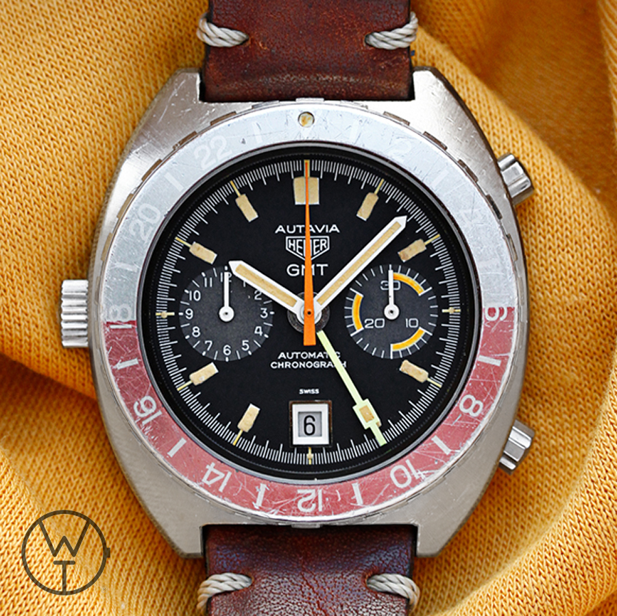 Heuer Autavia 1163 Stainless steel Orange 1970 Dealer EveryWatch