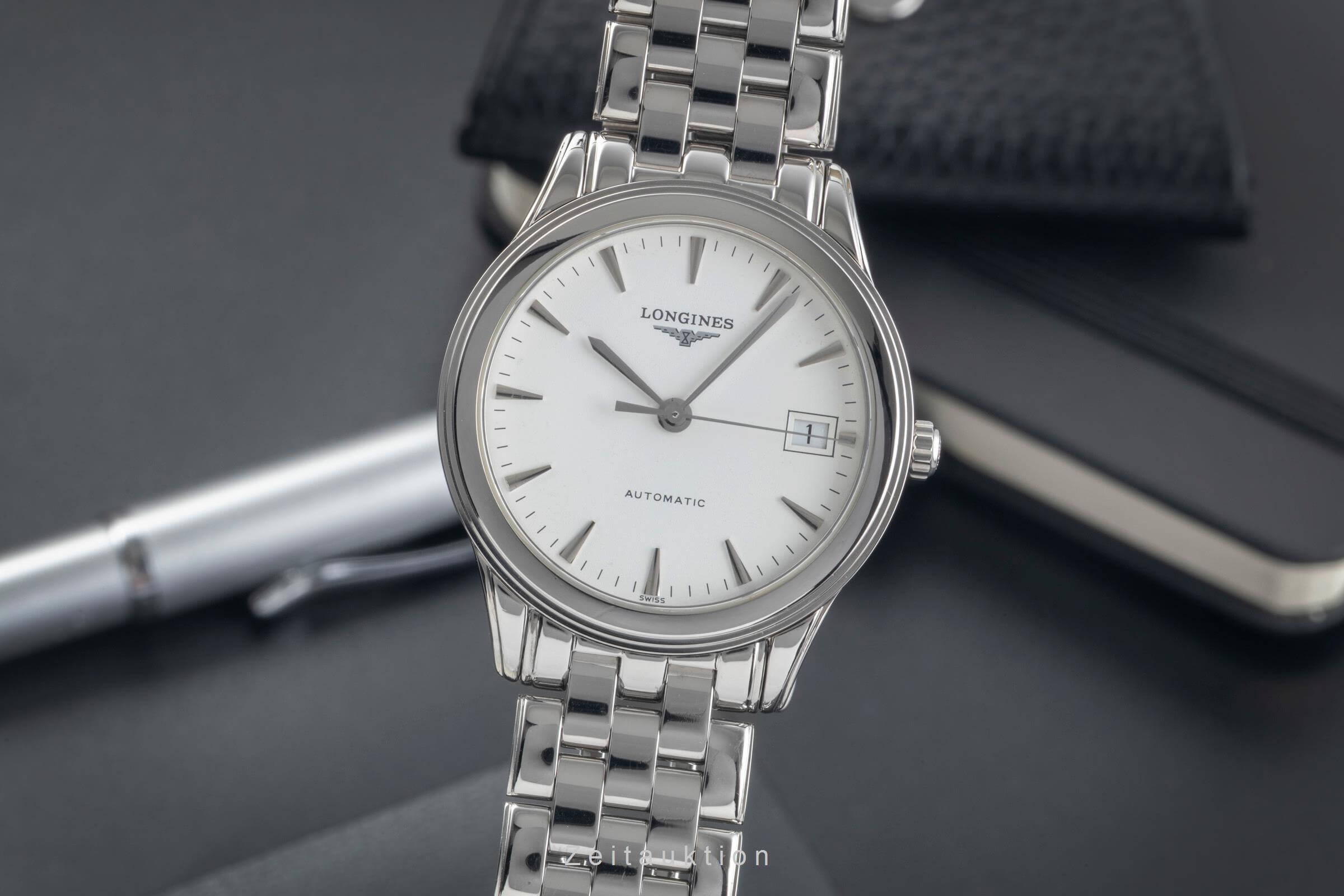 LONGINES 腕時計 クォーツ ホワイト Longines Flagship L4.717.4 Stainless steel White 2014 Germany