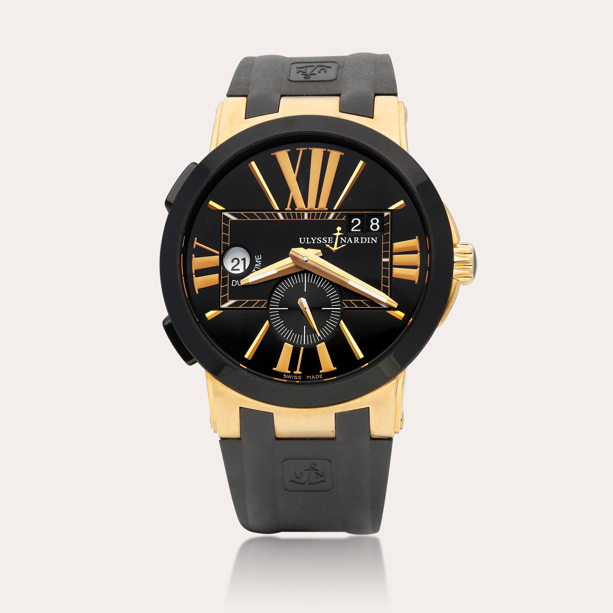 Ulysse Nardin Executive Dual Time 246-00-5/42 18kt Rose Gold Black