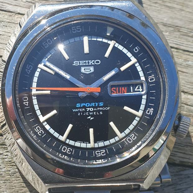 Seiko 5 Sports 7019-6010 Stainless steel Black 1970 Netherlands