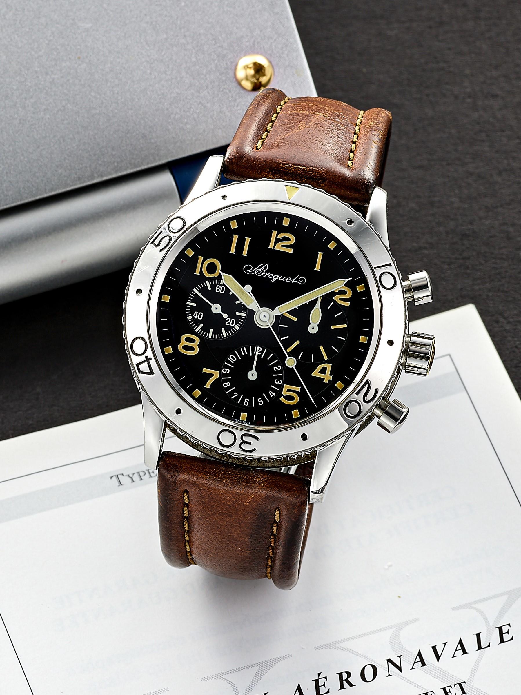 Breguet Type XX 3800 18K pink gold Blue 1998 Important Modern