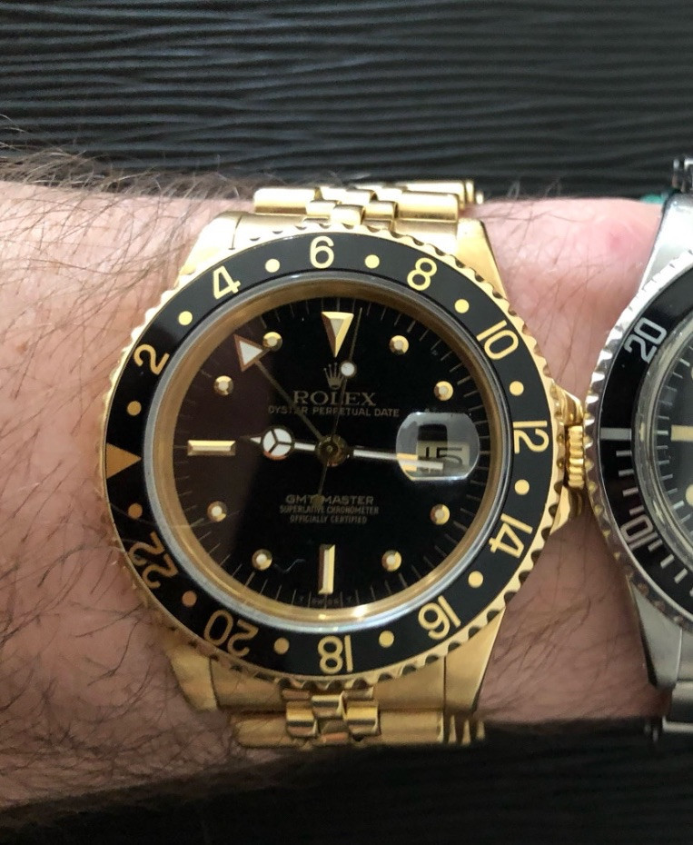 Rolex GMT-Master 1675/8 Yellow gold and Diamond Red and Golden and