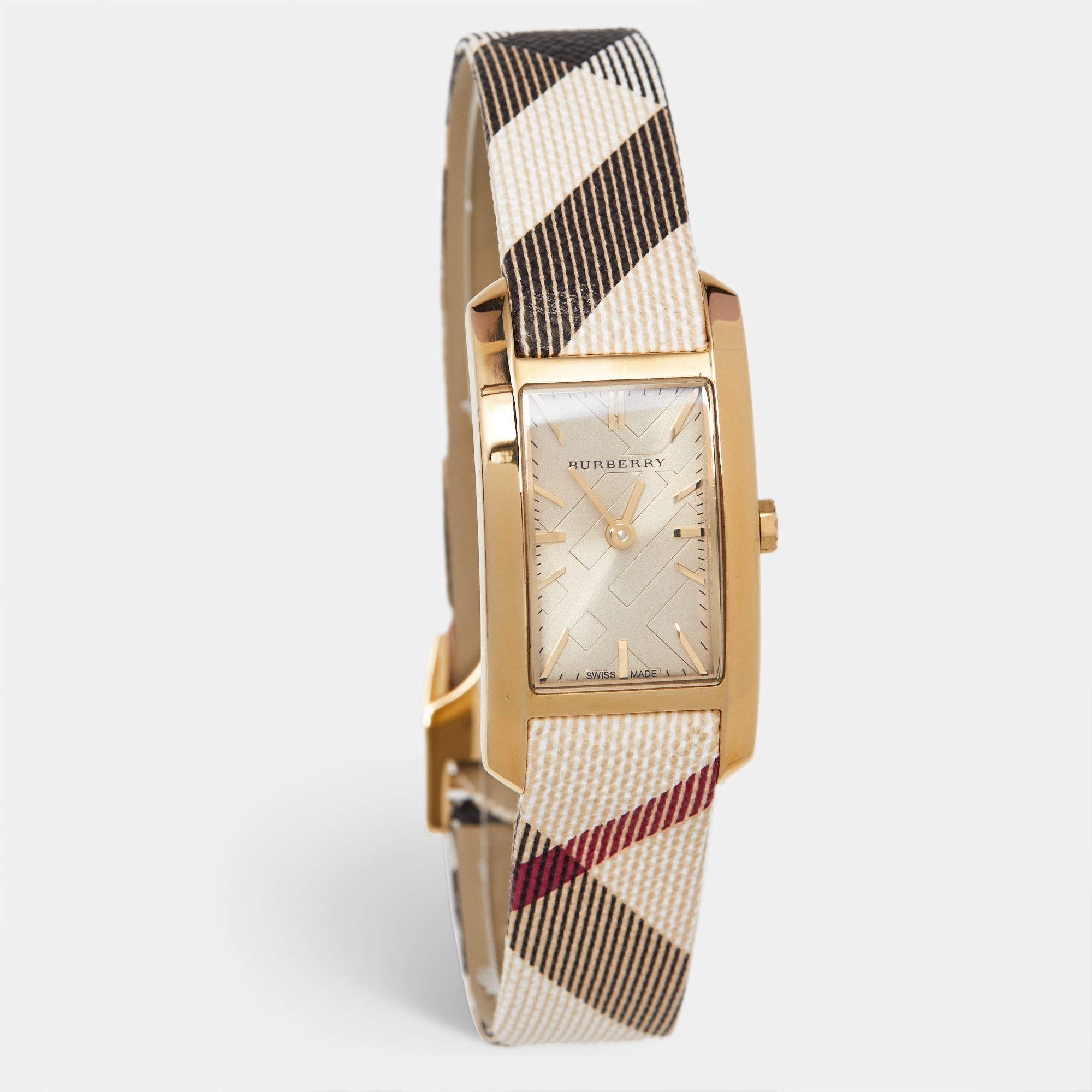 【電池交換済】BURBERRY バーバリー 腕時計 BU9509 レクタンギュラ Burberry The Pioneer BU9509 Stainless steel and Gold-plated